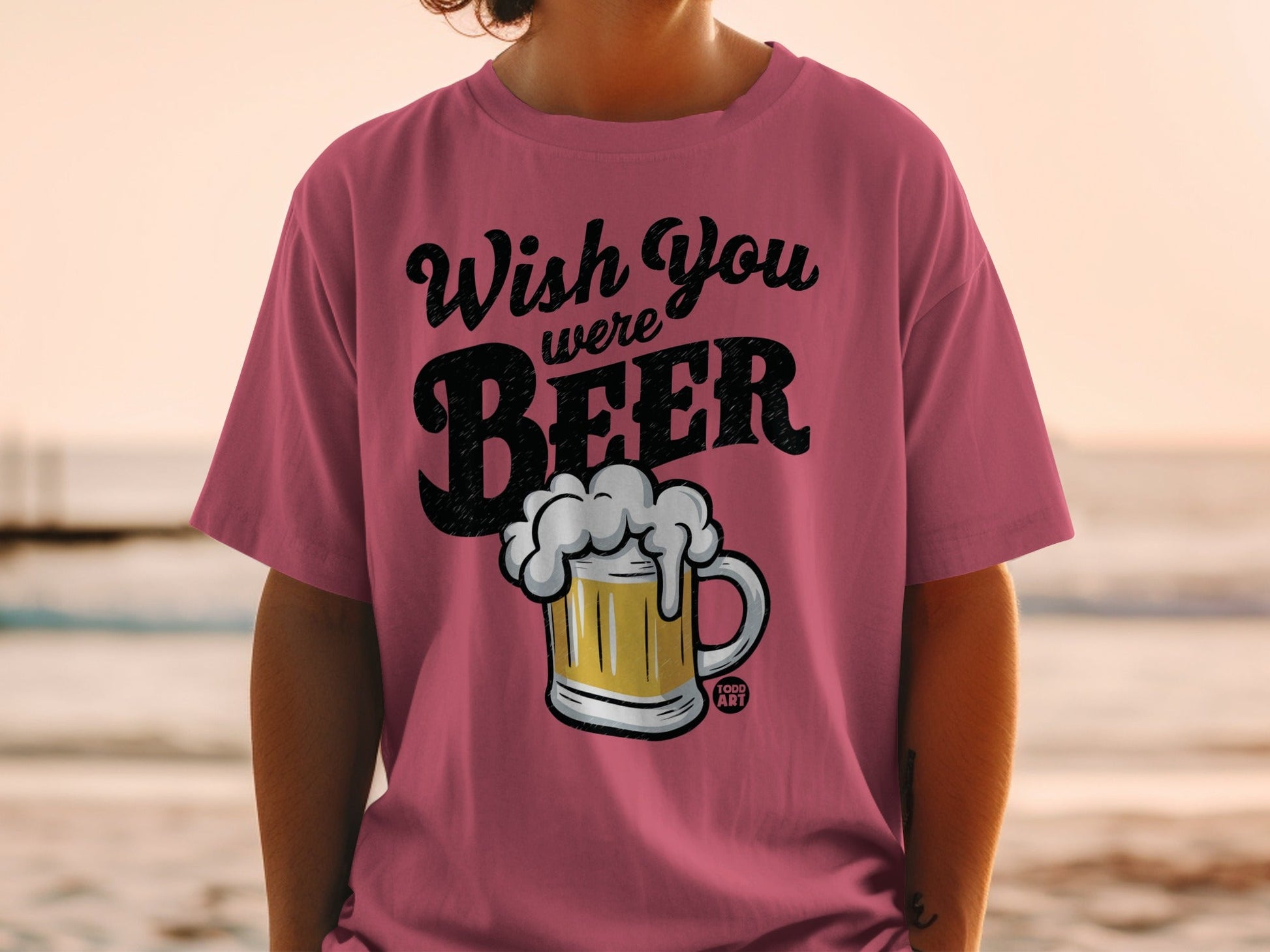 Wish You Were Beer Funny Graphic T-Shirt