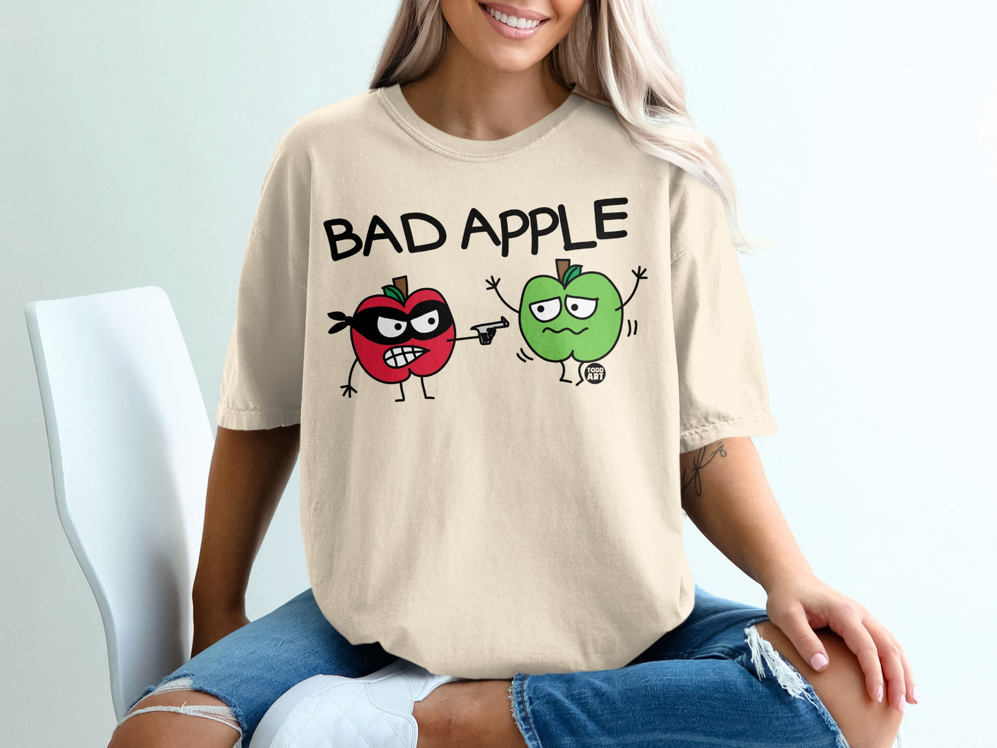 Bad Apple Design Funny Cartoon Apples product type