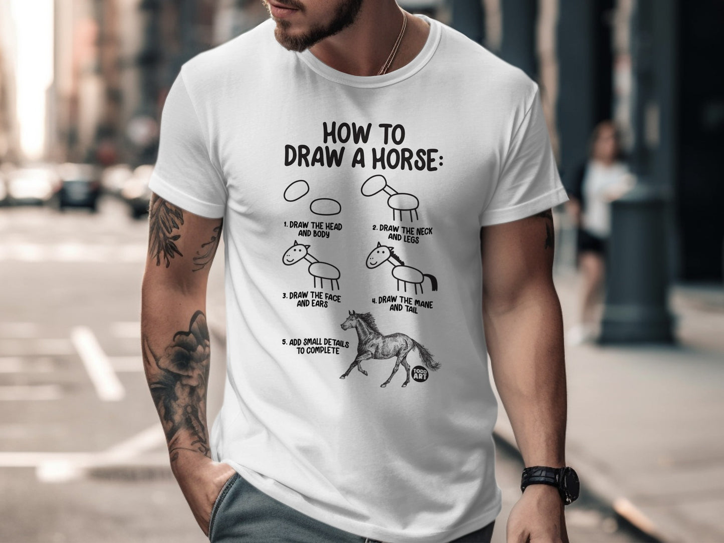 How to Draw a Horse Step-by-Step Funny T-Shirt