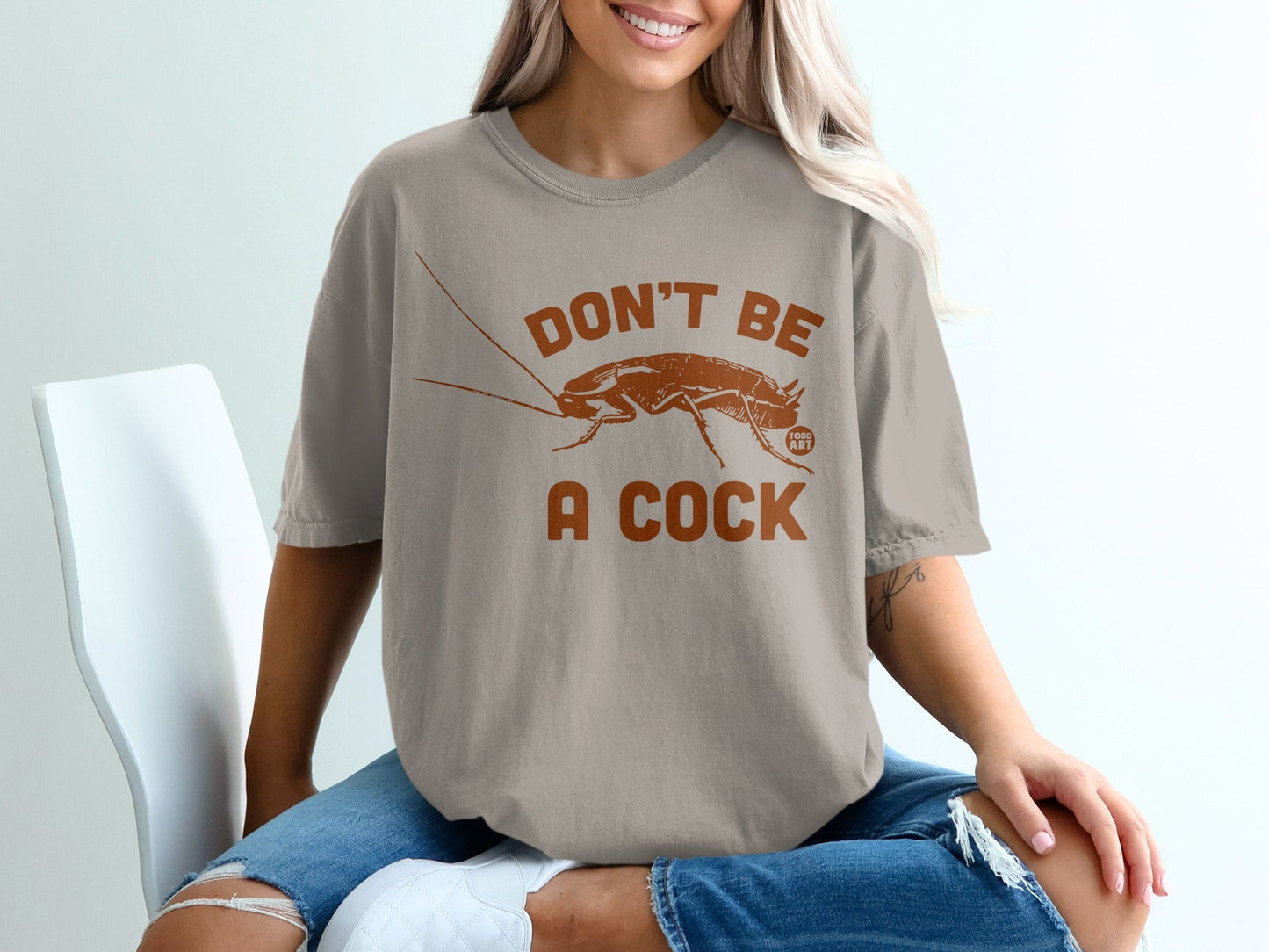 Don't Be a Cock Funny Shrimp Statement Tee Shirt