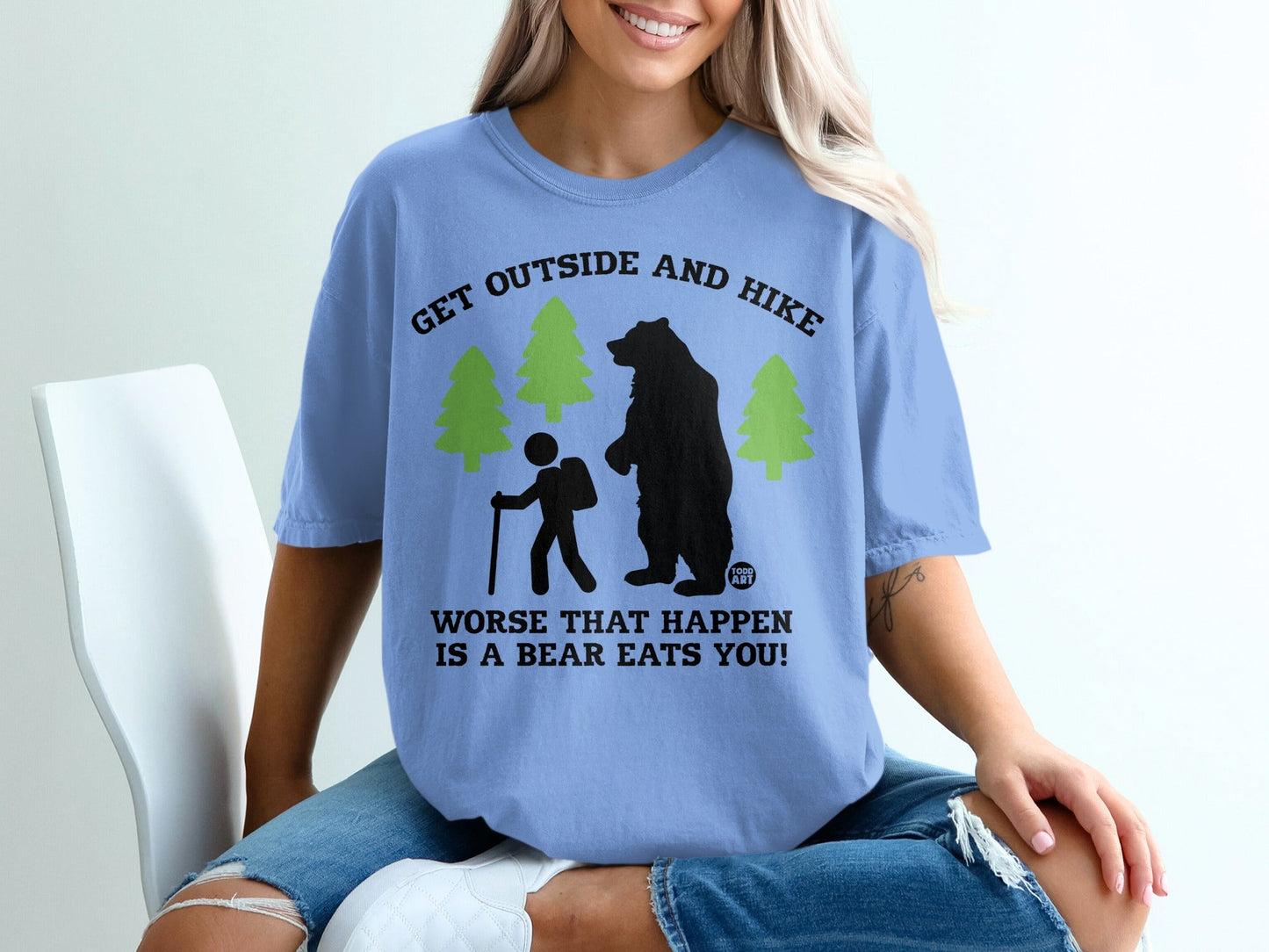 Get Outside and Hike Funny Graphic T-Shirt