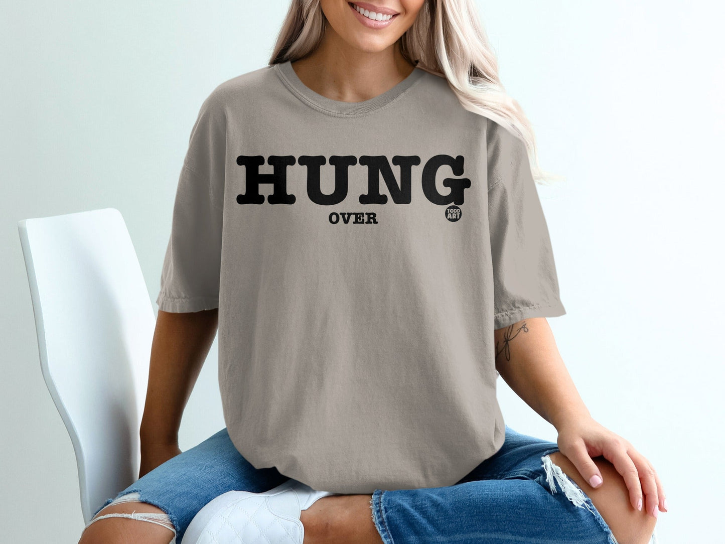 HUNG OVER Graphic Tee Perfect Casual Outfit Apparel