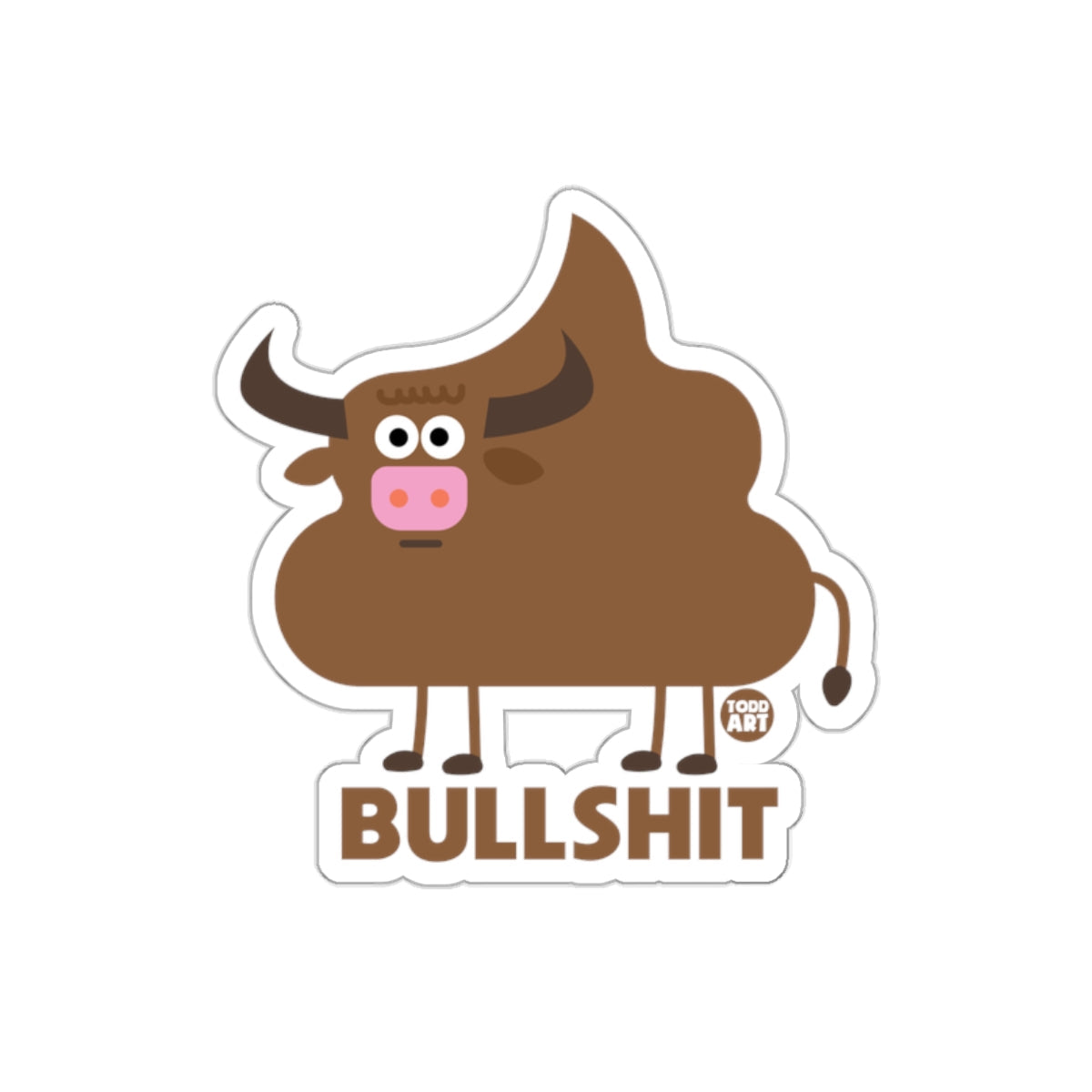 Cartoon Bull Illustration from Todd Art Design sticker