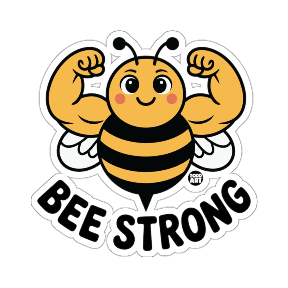 Happy Muscular Bee Strong Cute Bee BEE STRONG Sticker
