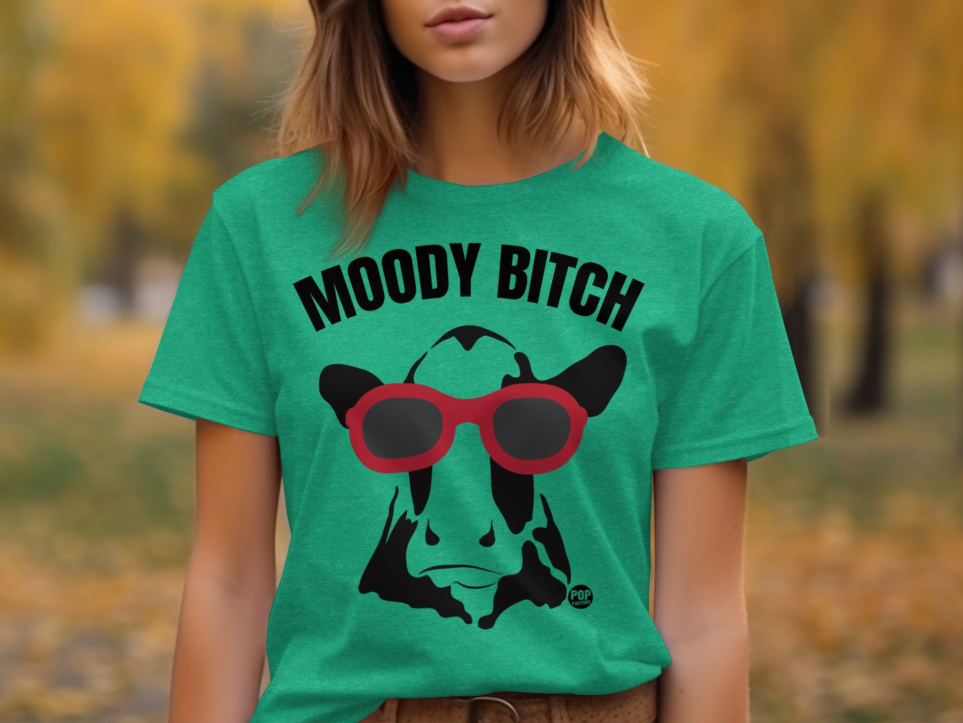 Moody Bitch Cow With Sunglasses Humor Graphic Tee