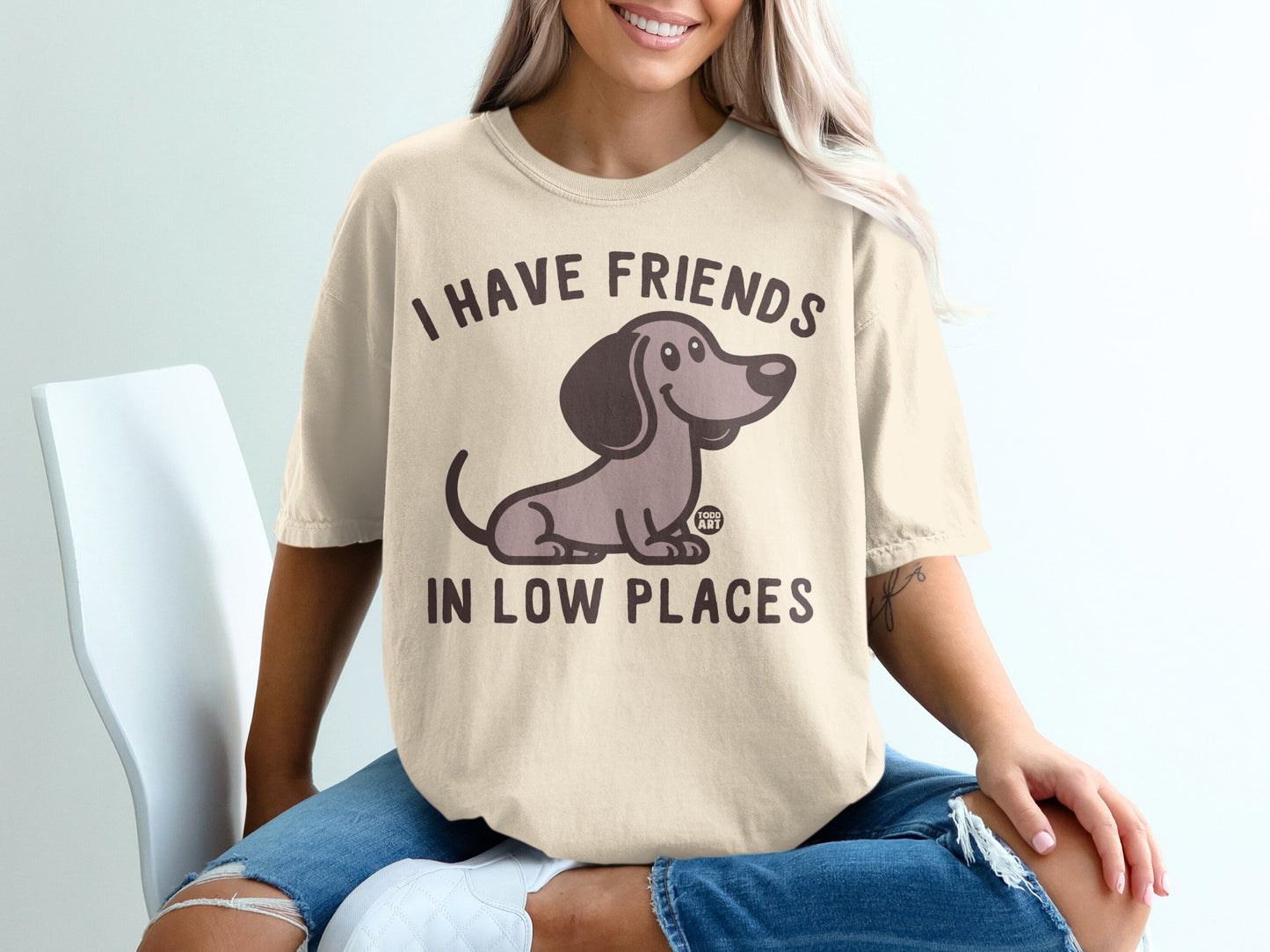 I Have Friends In Low Places Dachshund Graphic Tshirt