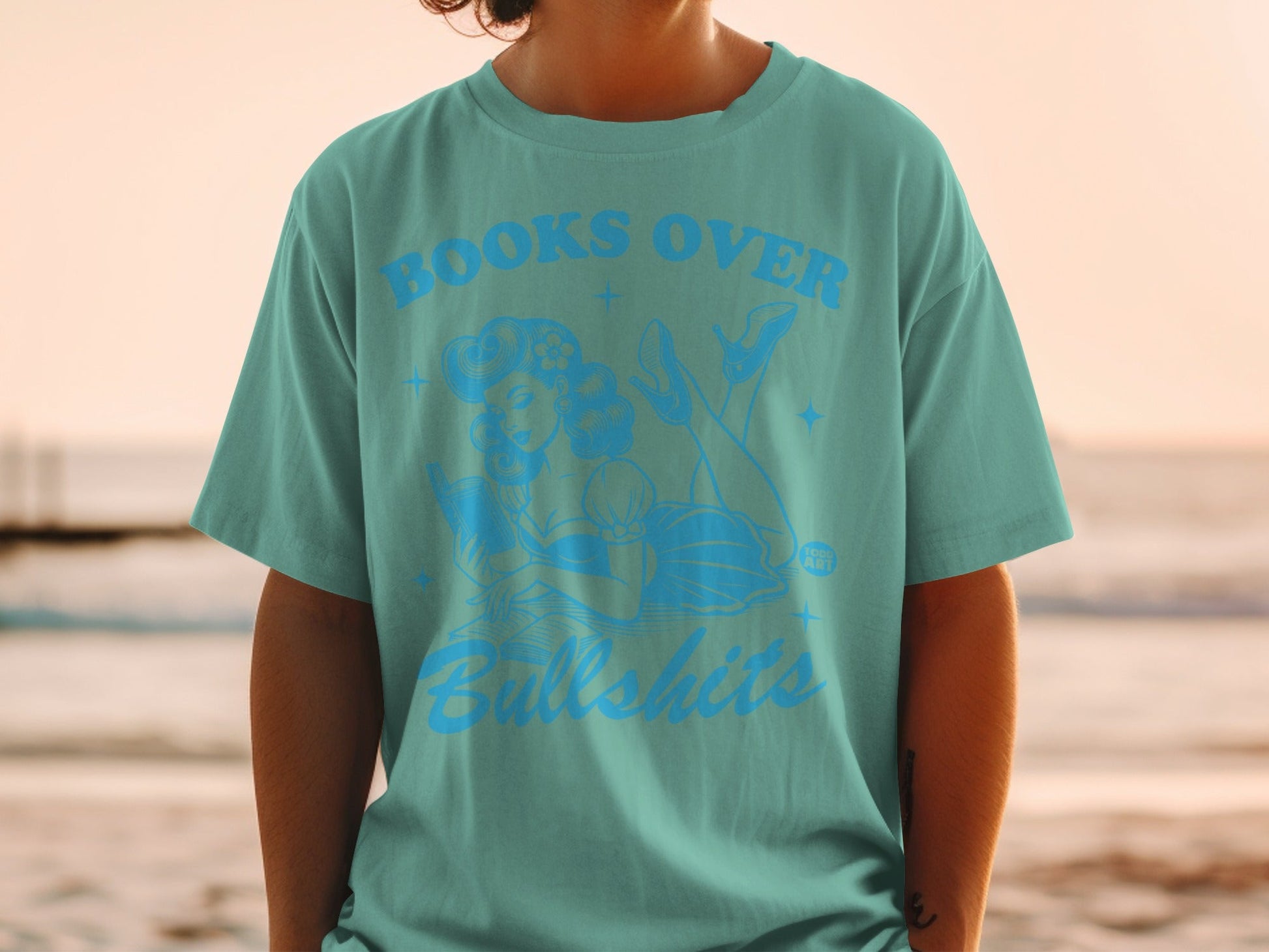 Books Over Bullshits Graphic T-shirt for Readers