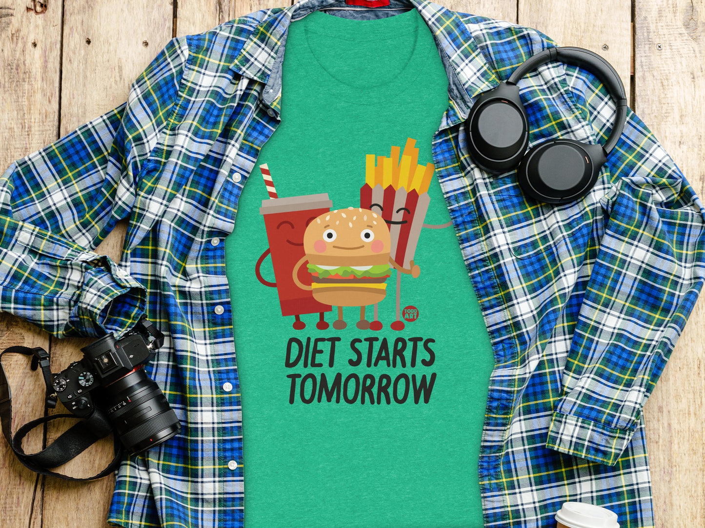 Fun Diet Starts Tomorrow Graphic Tee Shirt