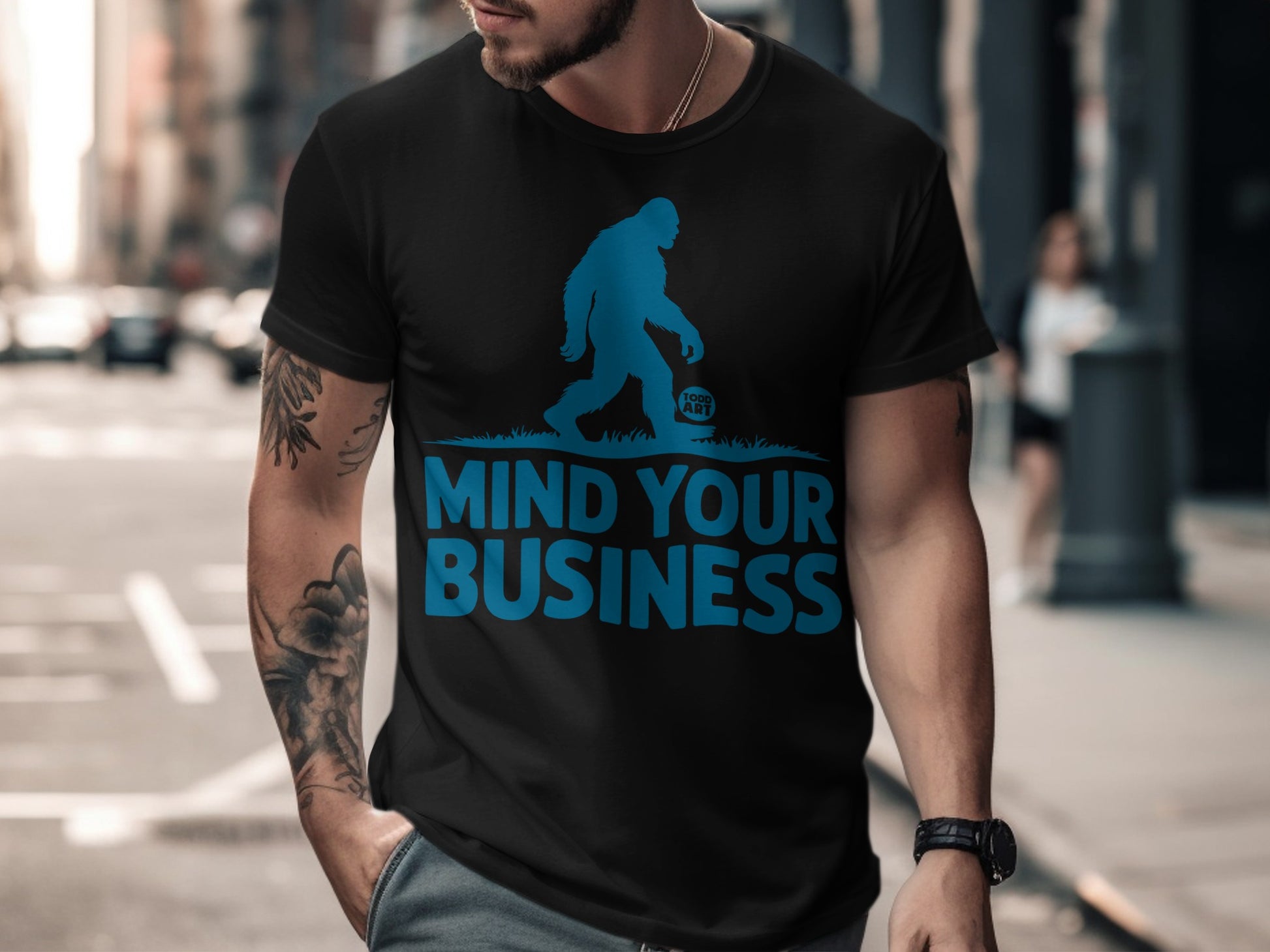 Bigfoot Mind Your Business Illustrative Graphic Product