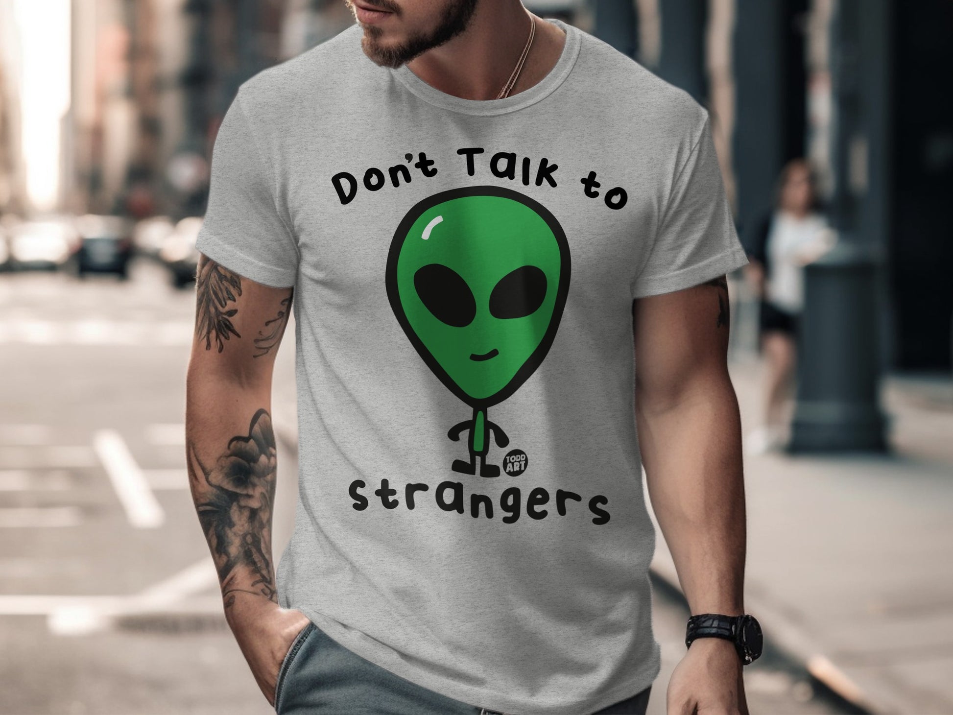 Don't Talk to Strangers Alien T-shirt product