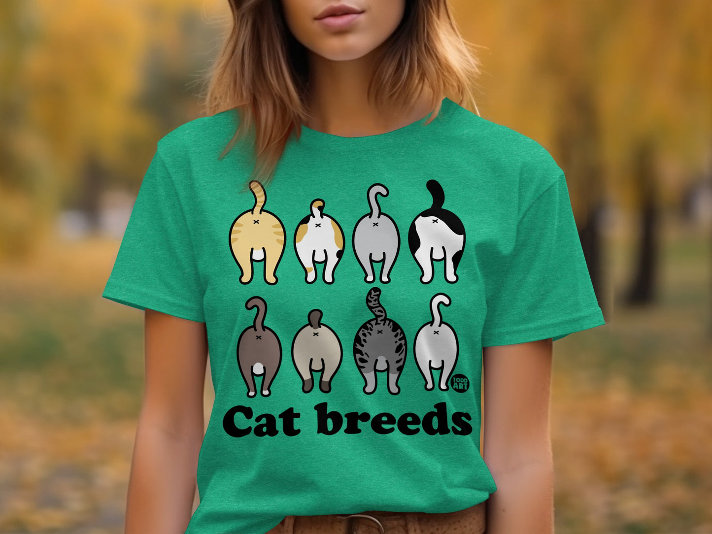 Funny Cat Breeds Cartoon Graphic Design T-shirt
