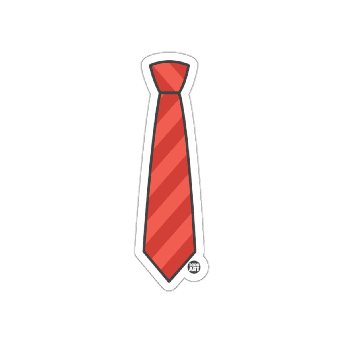 Red Striped Necktie Design sticker for Any Surface