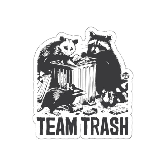 Team Trash Funny Animals with Bin Graphic Artwork sticker