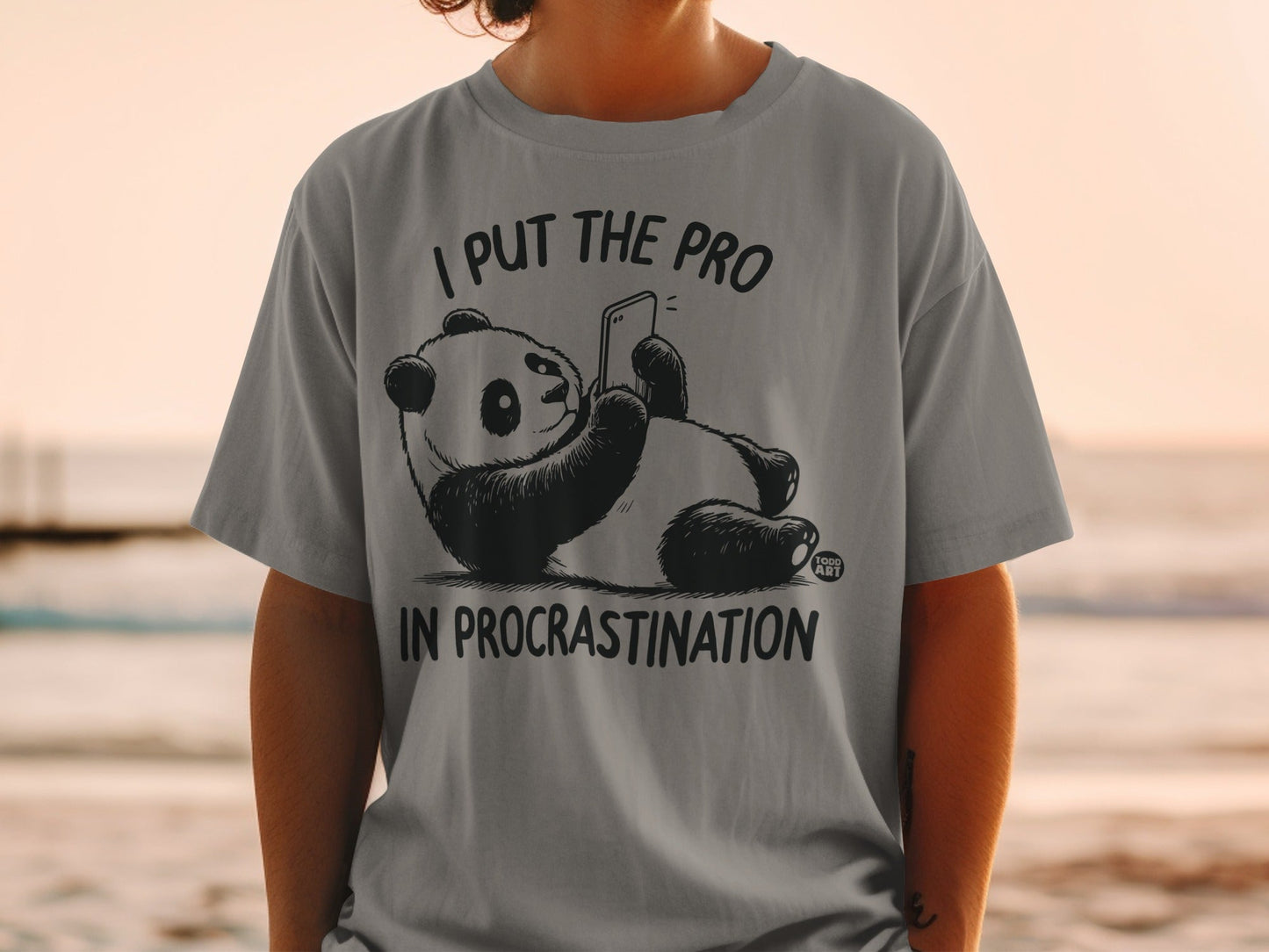 I Put The Pro In Procrastination Panda Graphic Shirt