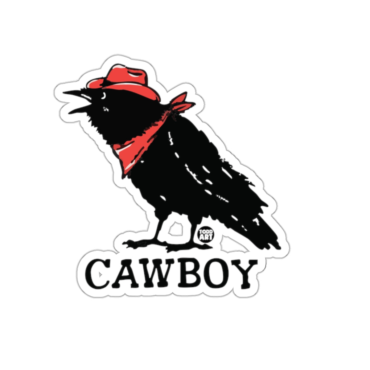 Black Crow Red Cowboy Hat Bandana CAWBOY 