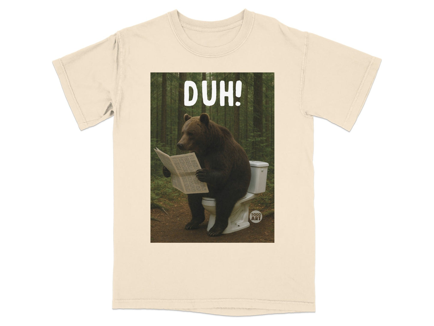 Funny Bear Reading Newspaper on Toilet T-shirt