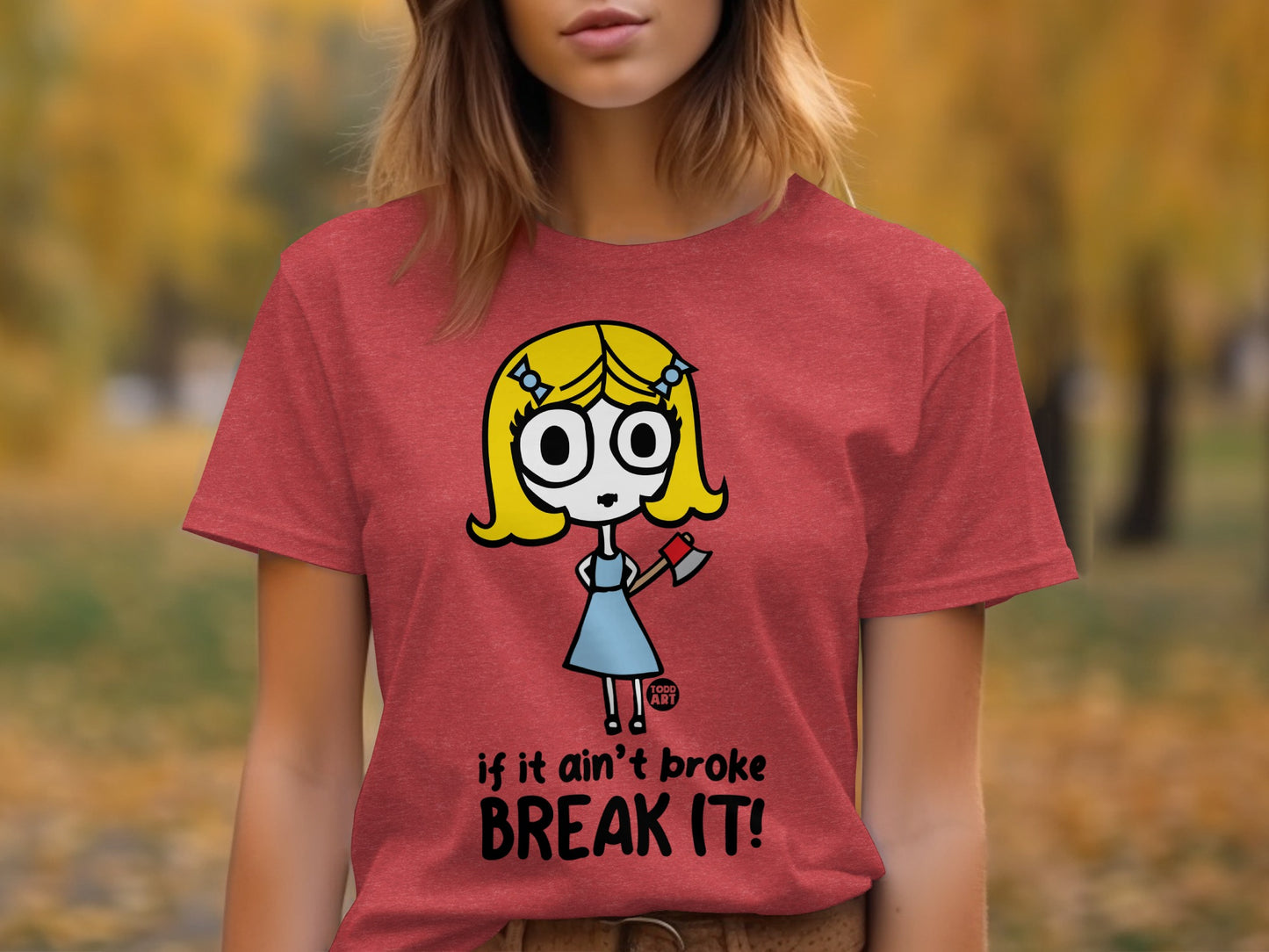 Funny Cartoon Character T-Shirt with Quirky Saying