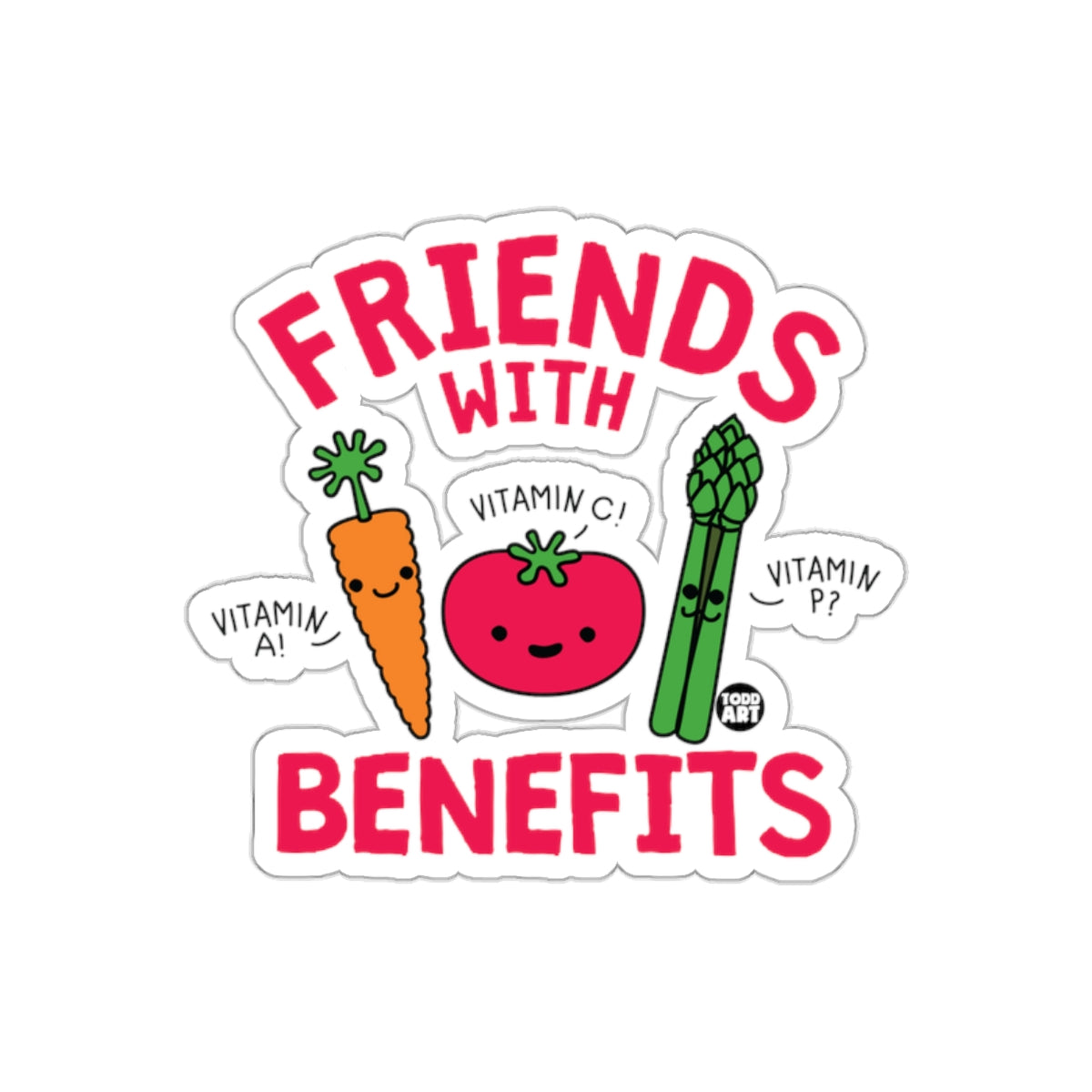 Friends with Benefits Funny Vitamin A C P Sticker