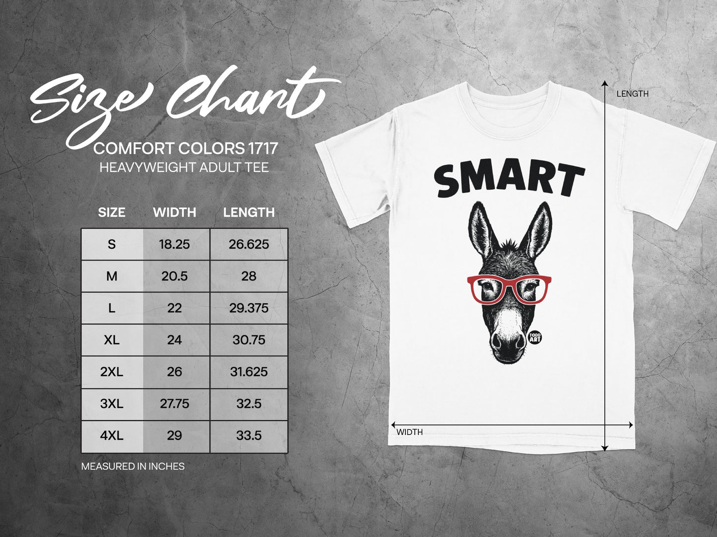 SMART Donkey Graphic Print Heavyweight Adult Tee