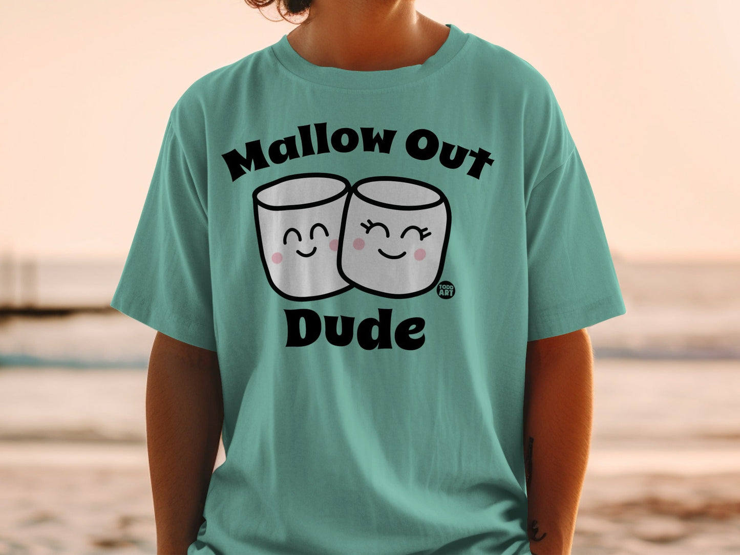 Mallow Out Dude Graphic Tee with Cute Marshmallows