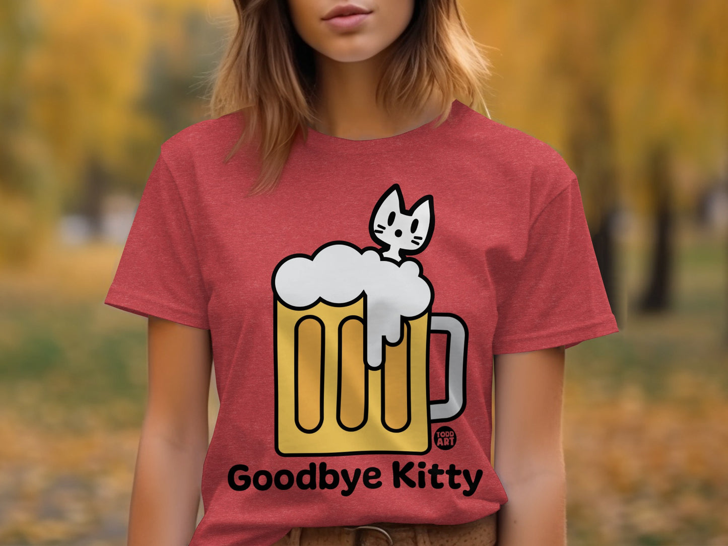 Goodbye Kitty Beer Mug Graphic T-shirt