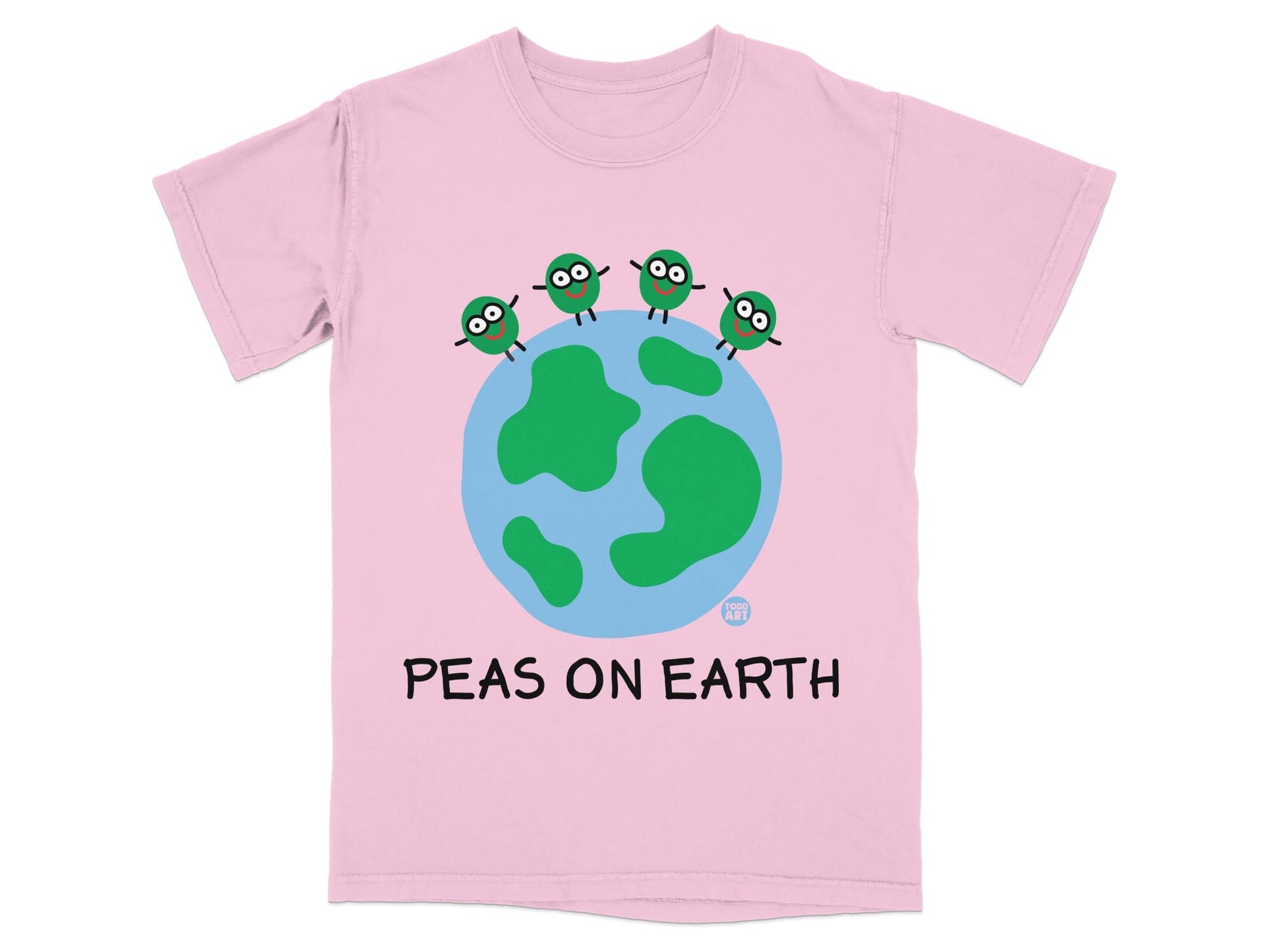Cute Peas on Earth Graphic Tee Shirt for Peace Lovers