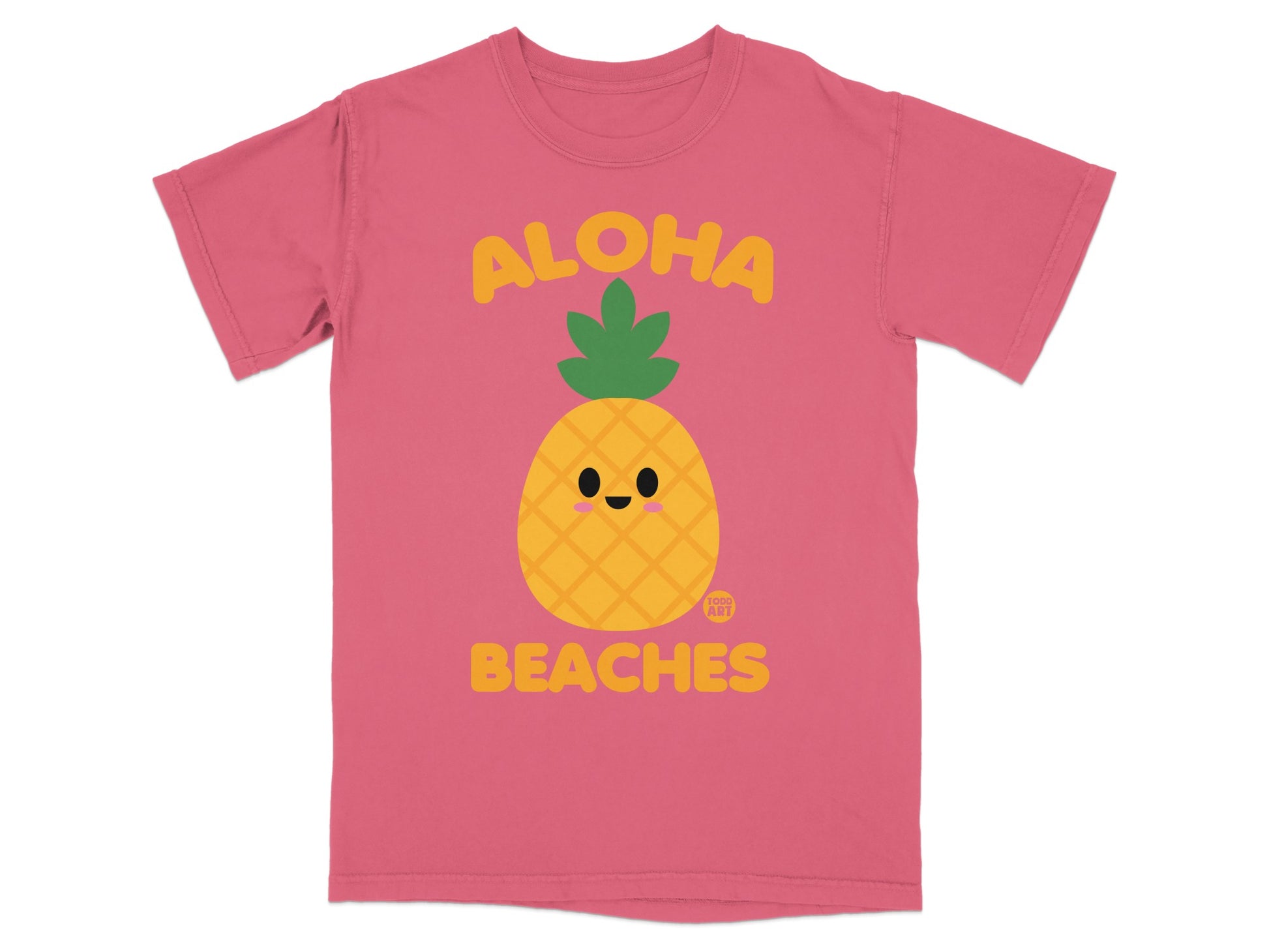 Aloha Beaches Cute Pineapple Graphic Pink T-shirt product type