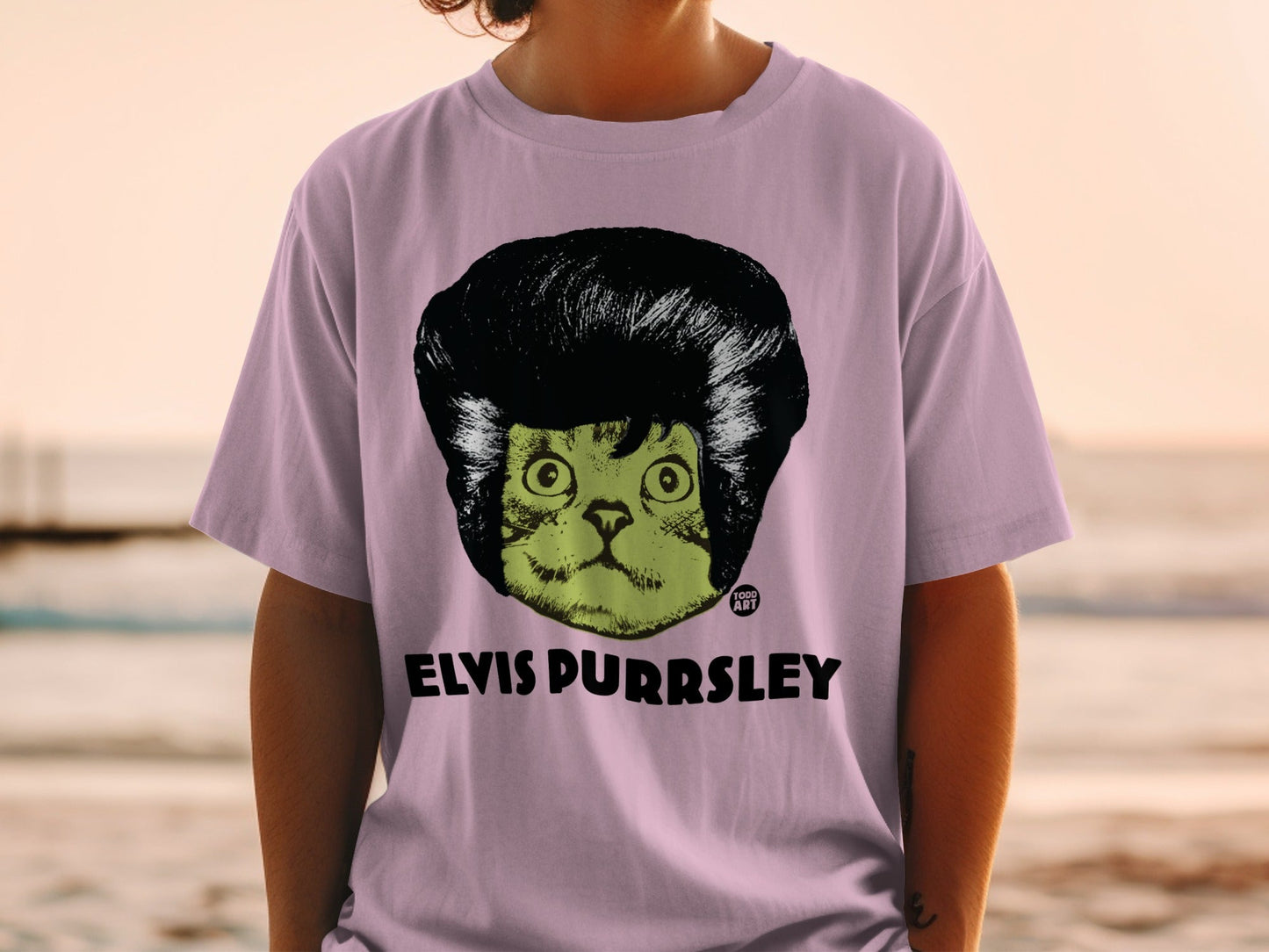 Elvis Purrsley T-Shirt Funny Cat Graphic Product