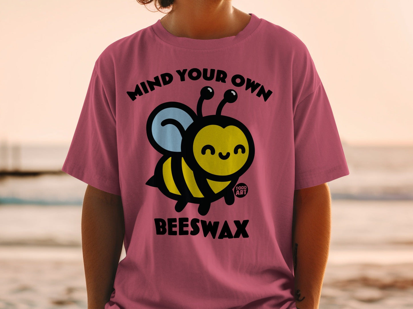 Mind Your Own Beeswax Cute Bee Graphic T-shirt