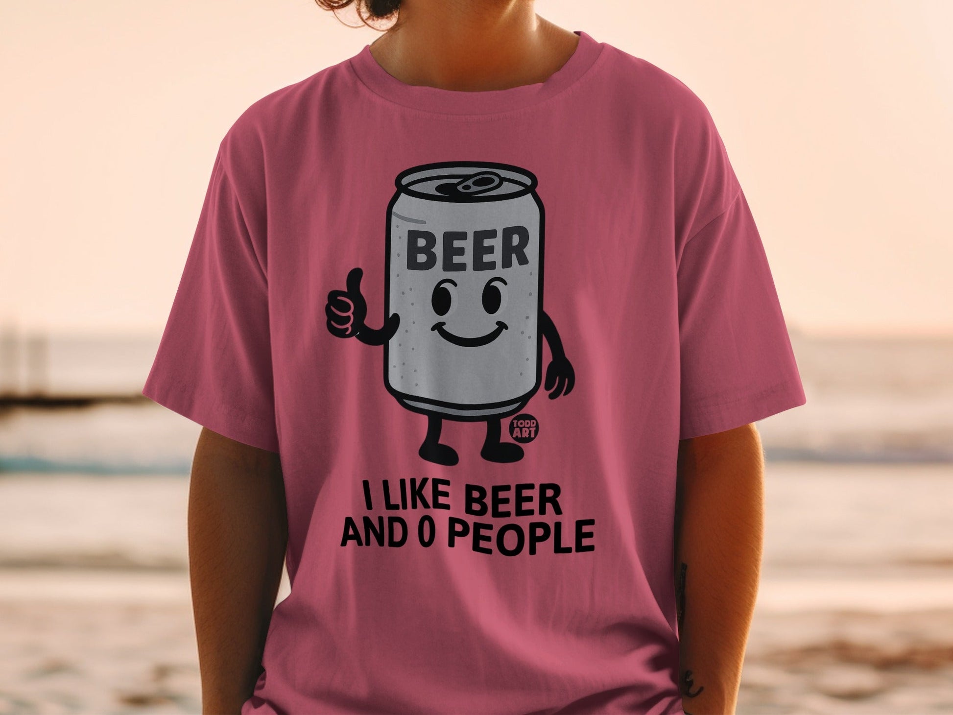 I Like Beer And 0 People Graphic T-Shirt