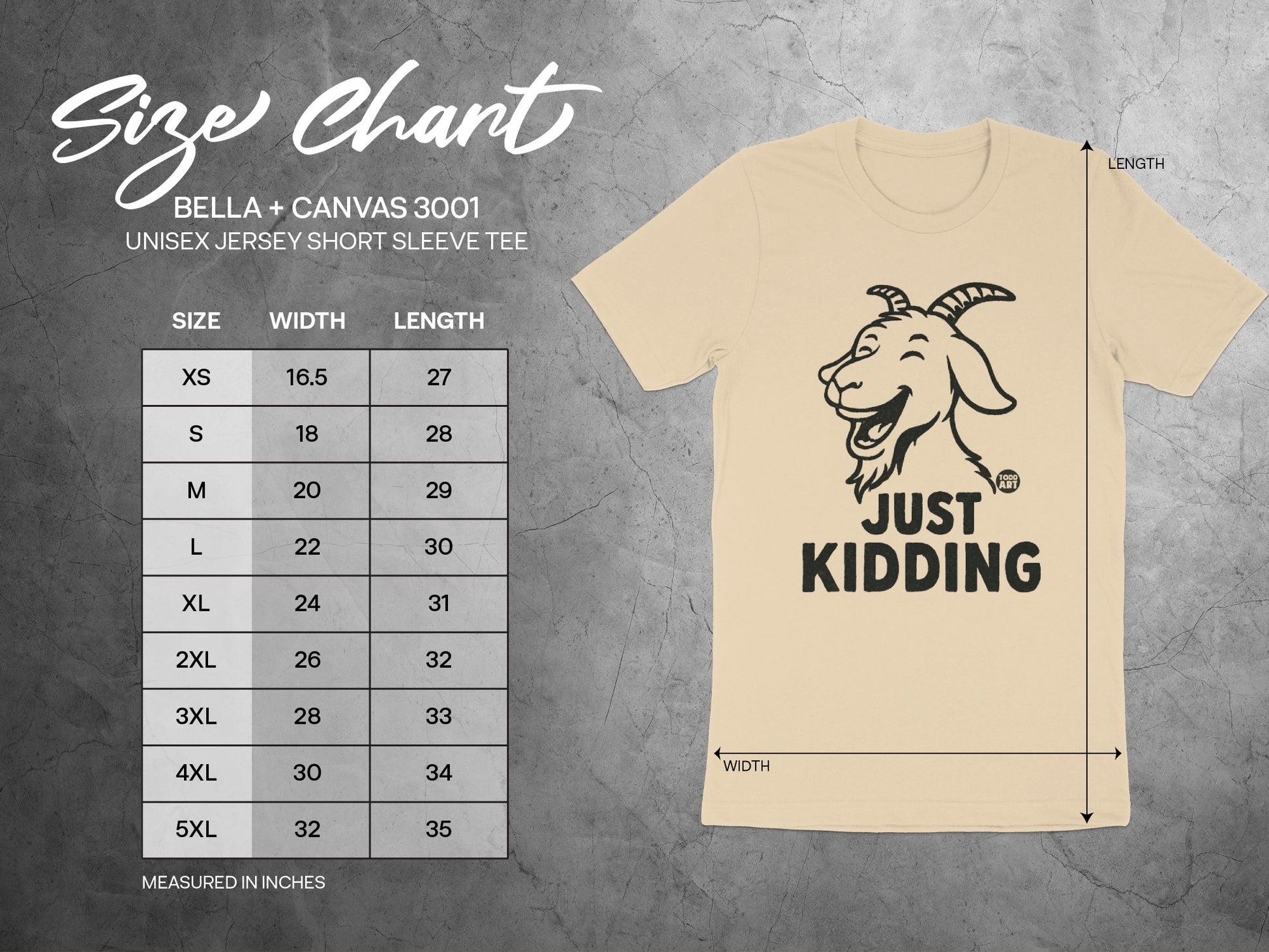 Just Kidding Goat Graphic Unisex Jersey Short Sleeve Tee