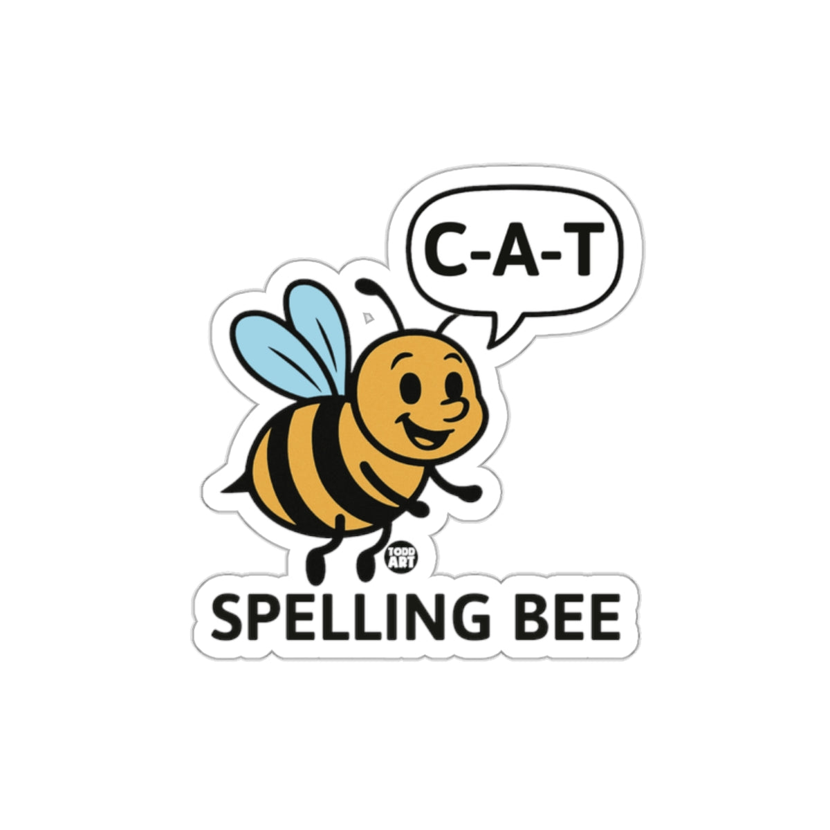 Adorable Spelling Bee with Speech Bubble Design Sticker