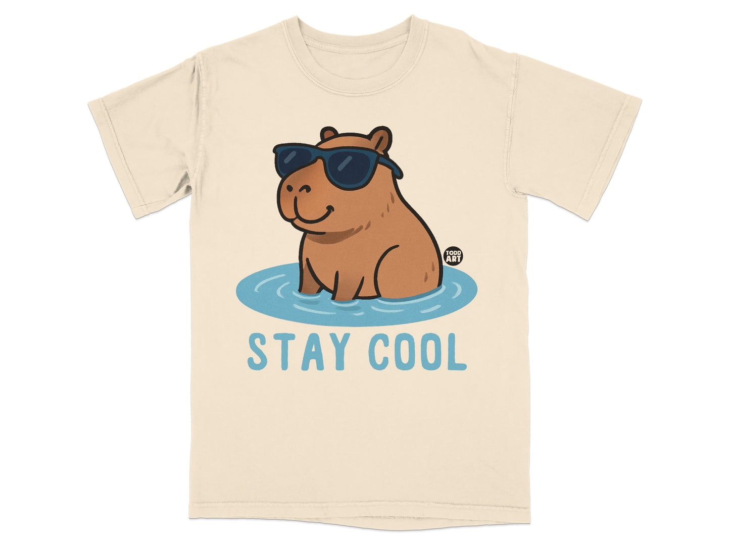 Stay Cool Hippo with Sunglasses Graphic T-Shirt