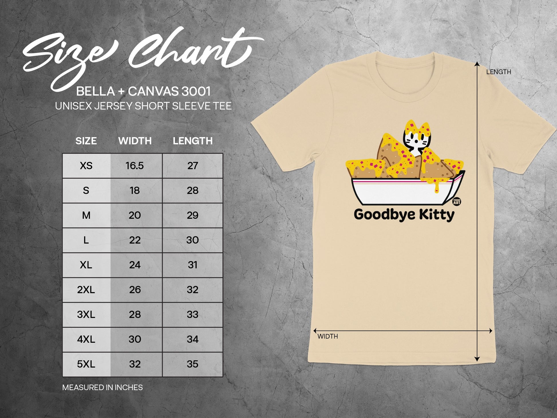 Bella Canvas 3001 Goodbye Kitty Unisex T-Shirt