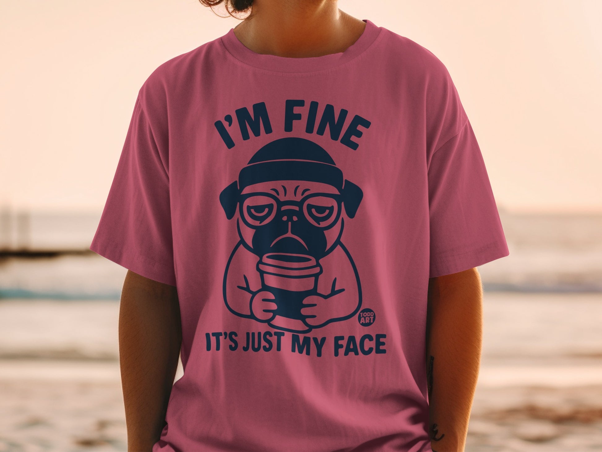 I'm Fine It's Just My Face Funny Graphic T-Shirt