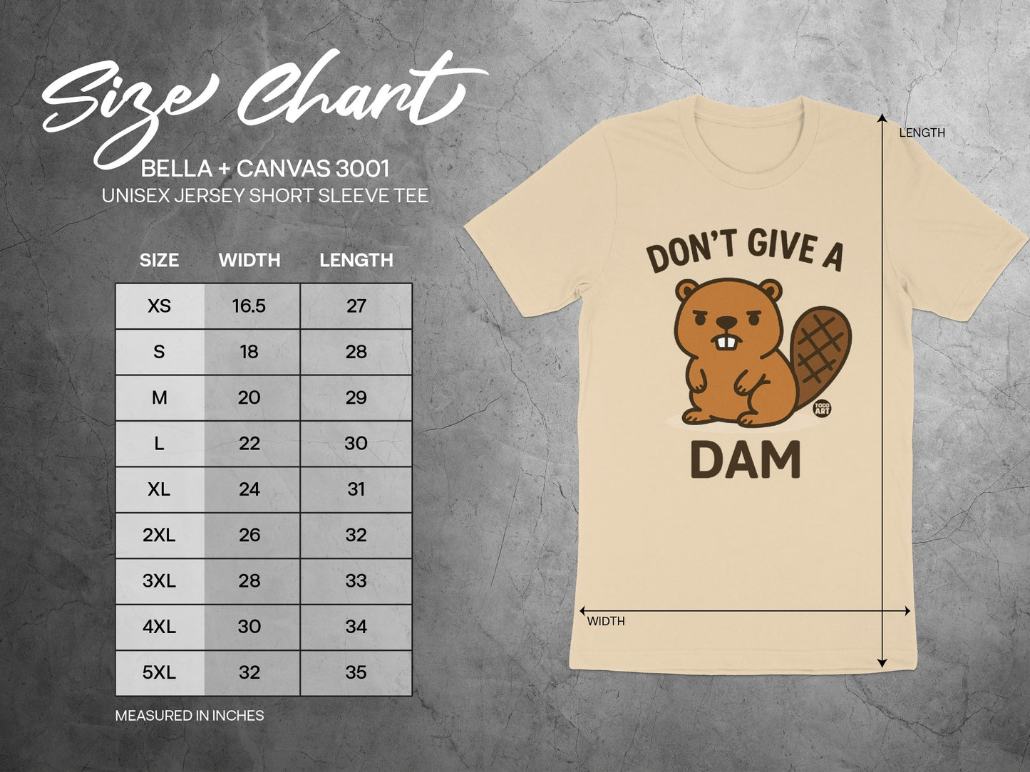 Don't Give a Dam Funny Beaver Unisex Short Sleeve Tee