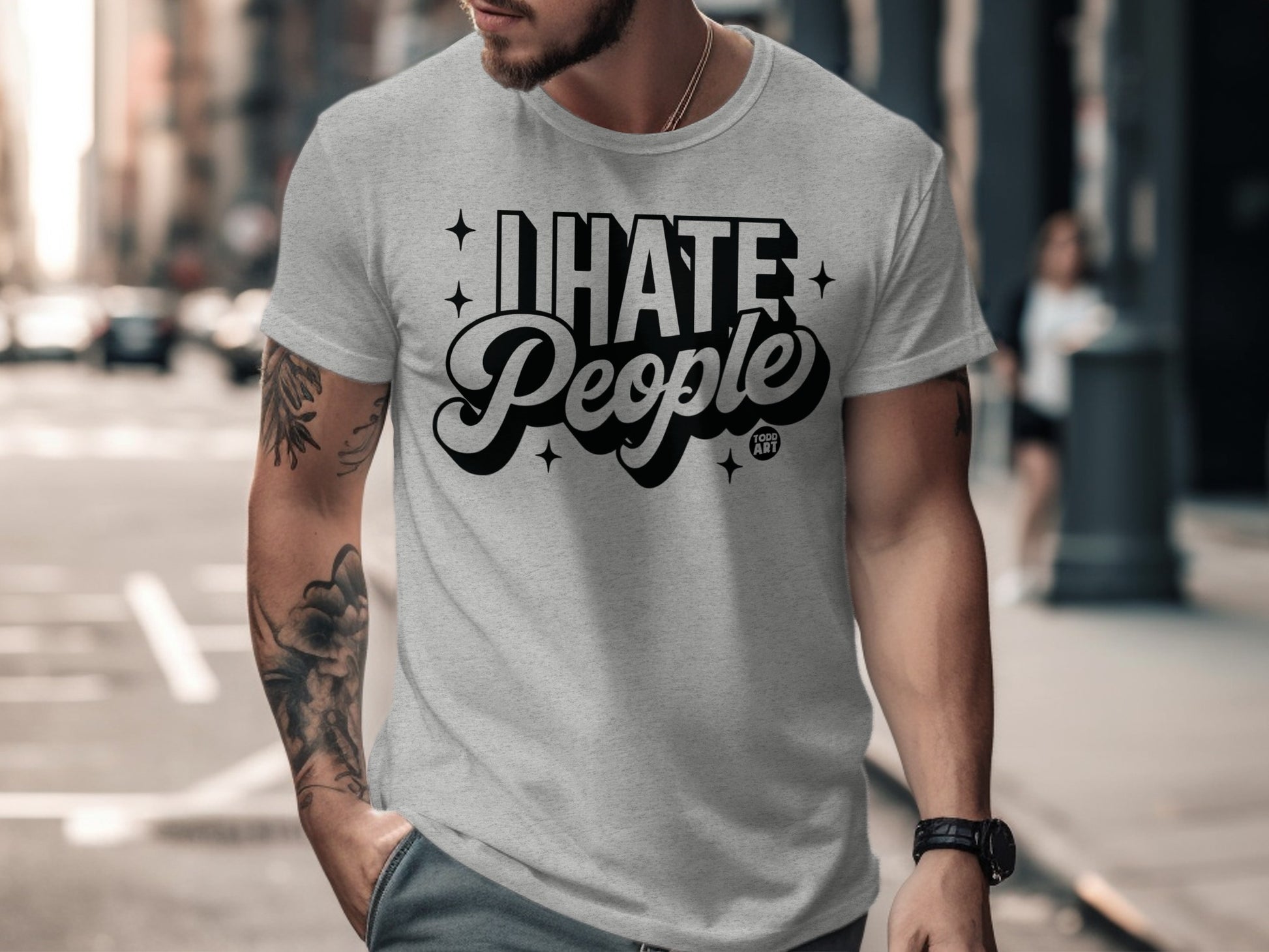 'I Hate People Graphic Tee Bold Typography T-shirt'