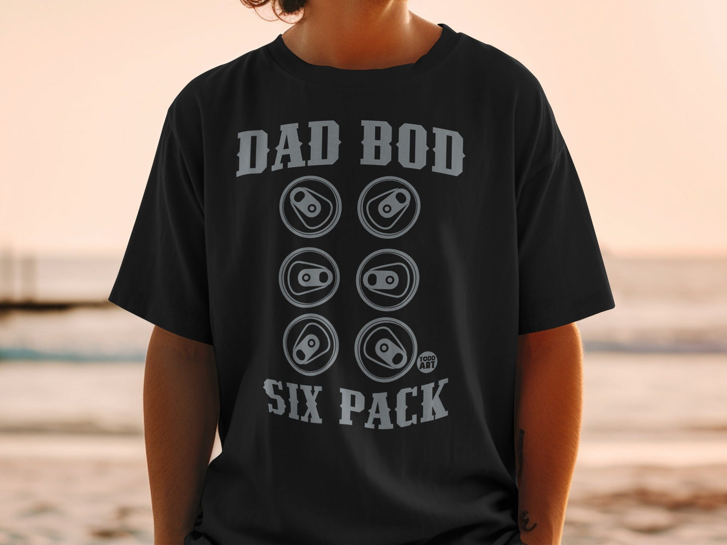 Dad Bod Six Pack Funny Humor Graphic Tee Shirt