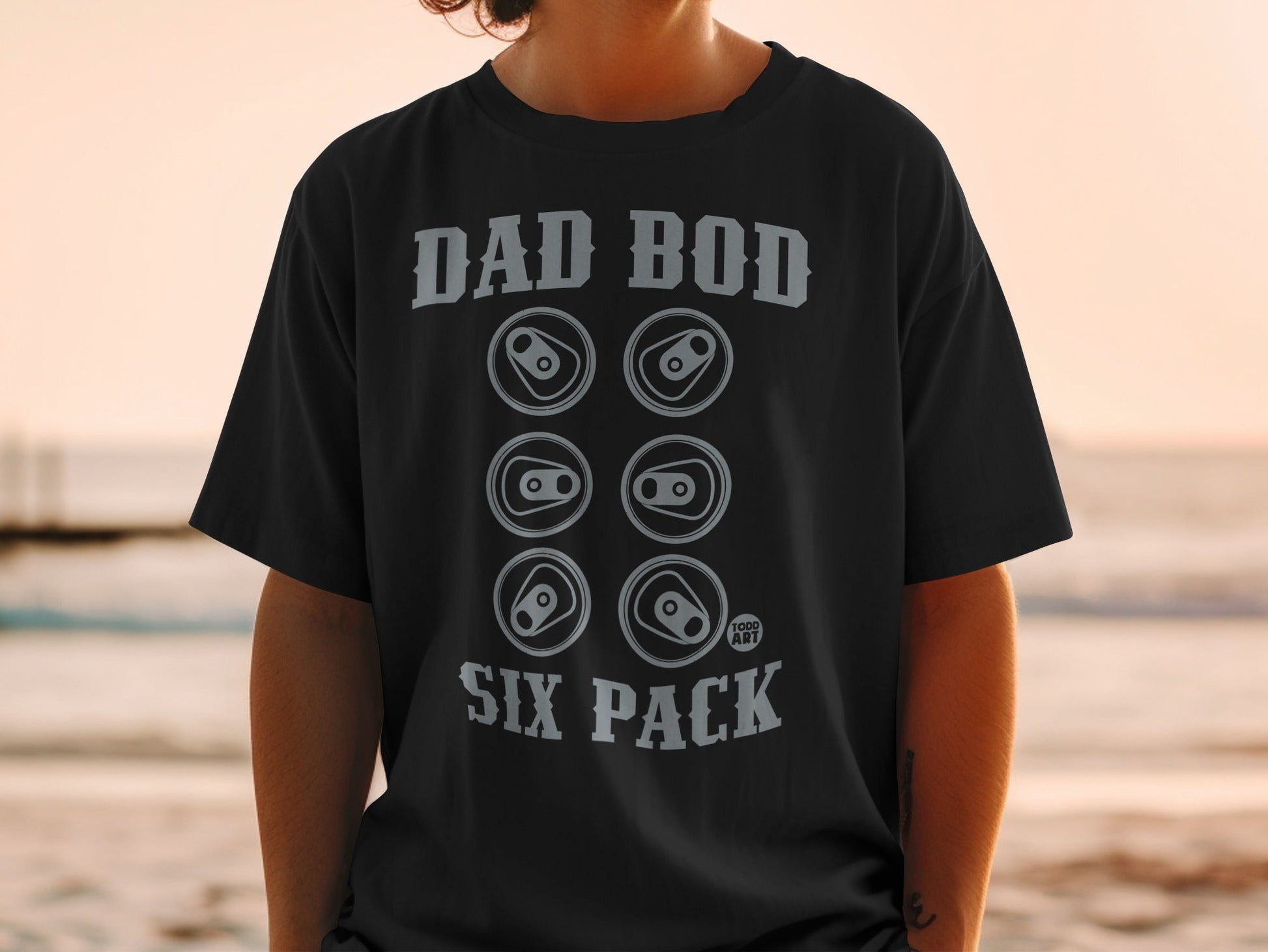 Dad Bod Six Pack Funny Humor Graphic Tee Shirt
