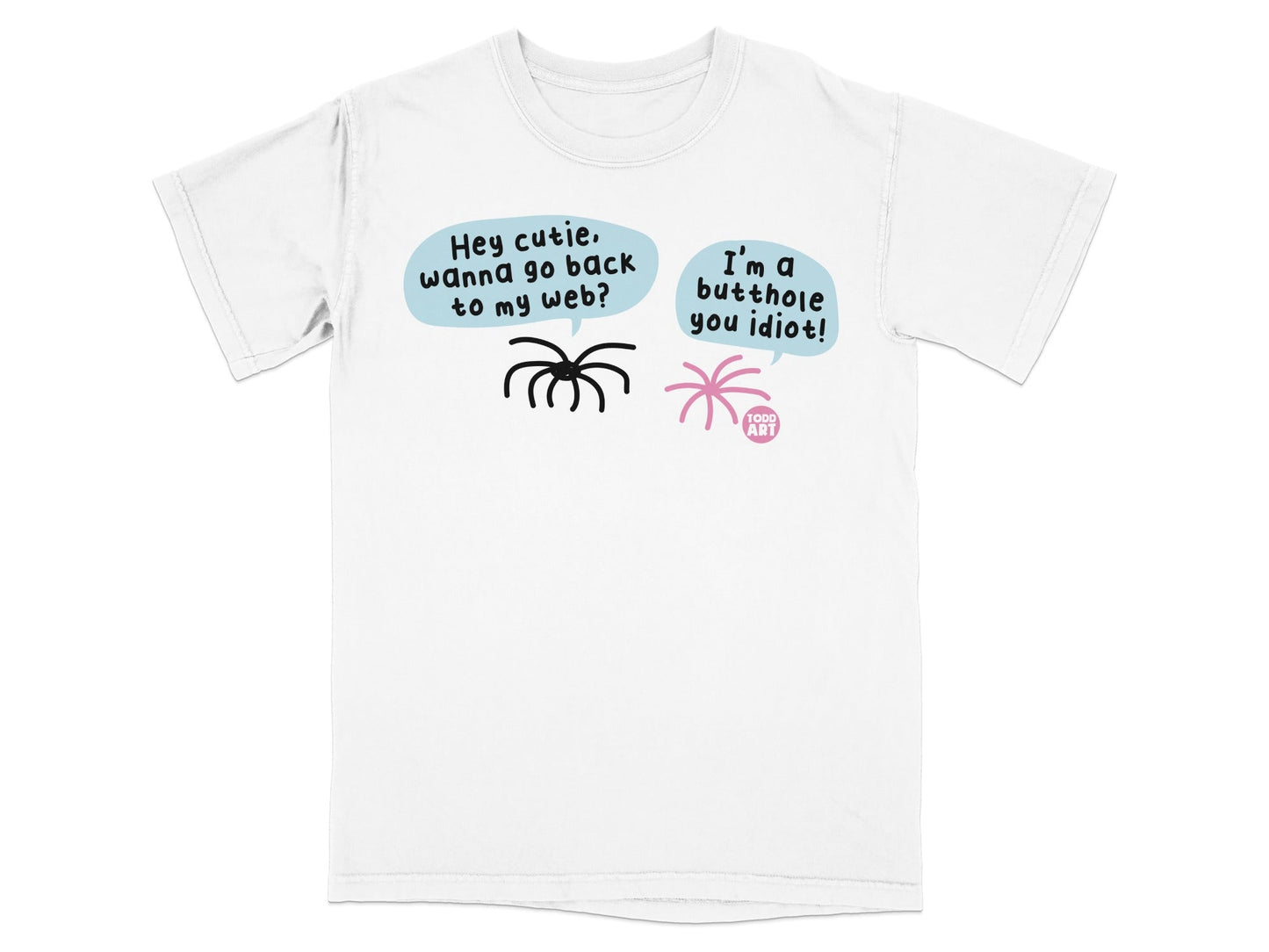 Funny Spider and Starfish Illustrated T-Shirt Design