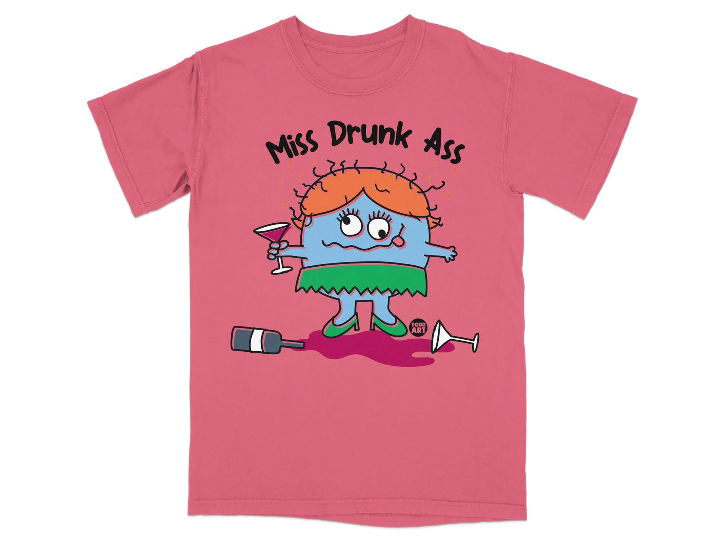 Miss Drunk Ass Cartoon Graphic Design T-Shirt