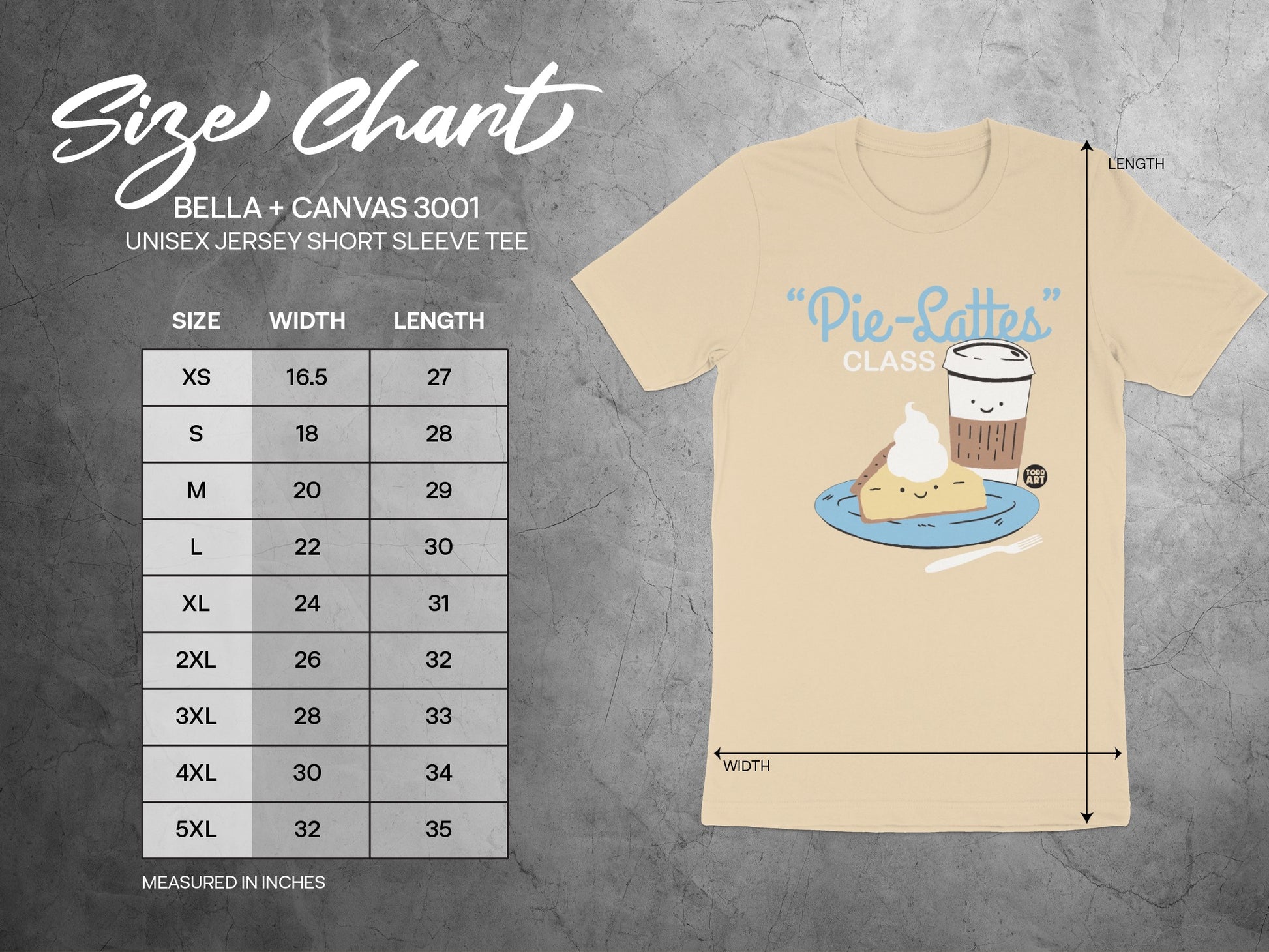 Pie Lattes Class Graphic Print Unisex Tee product