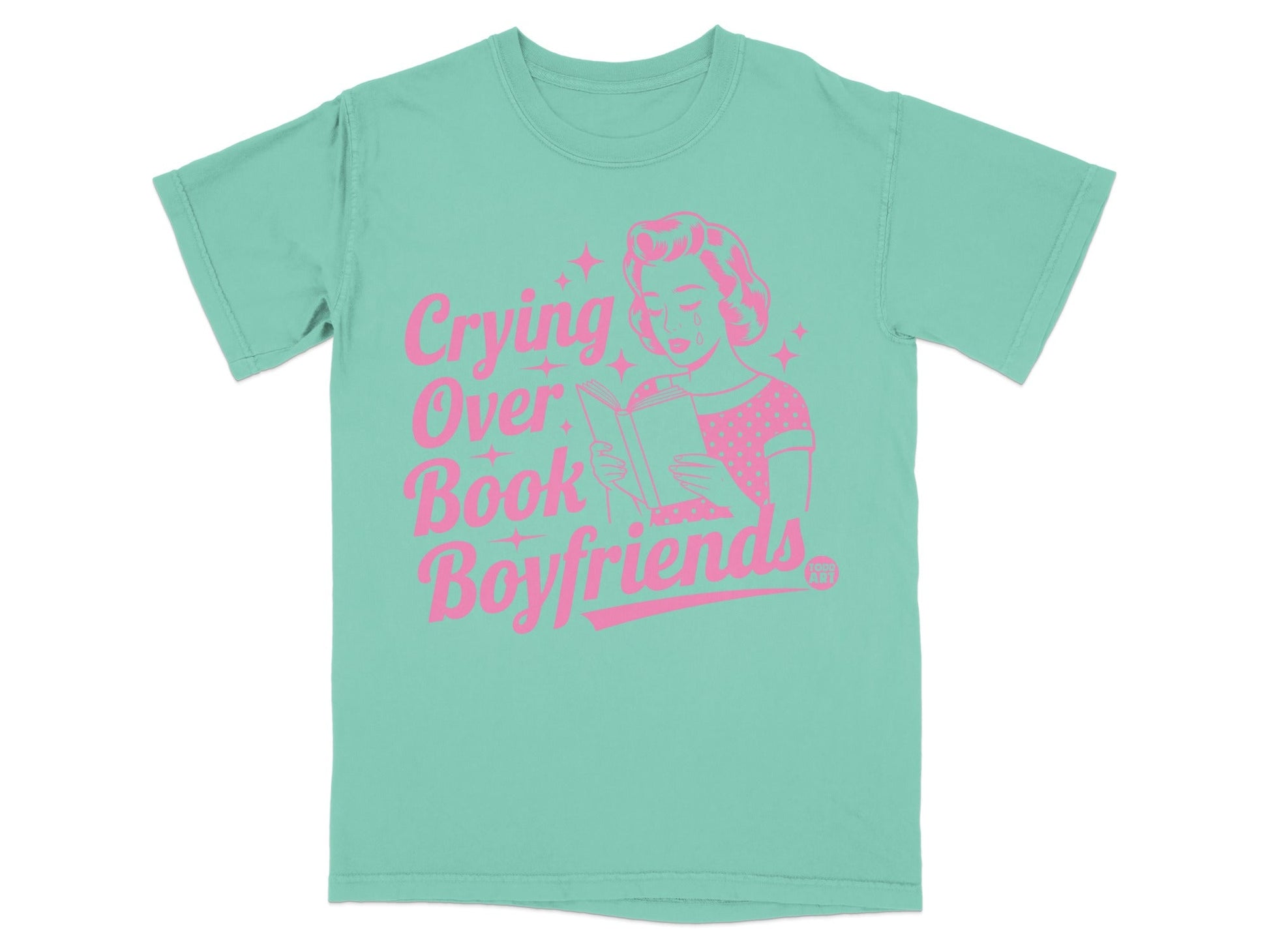 Crying Over Book Boyfriends T-Shirt for Literary Fans