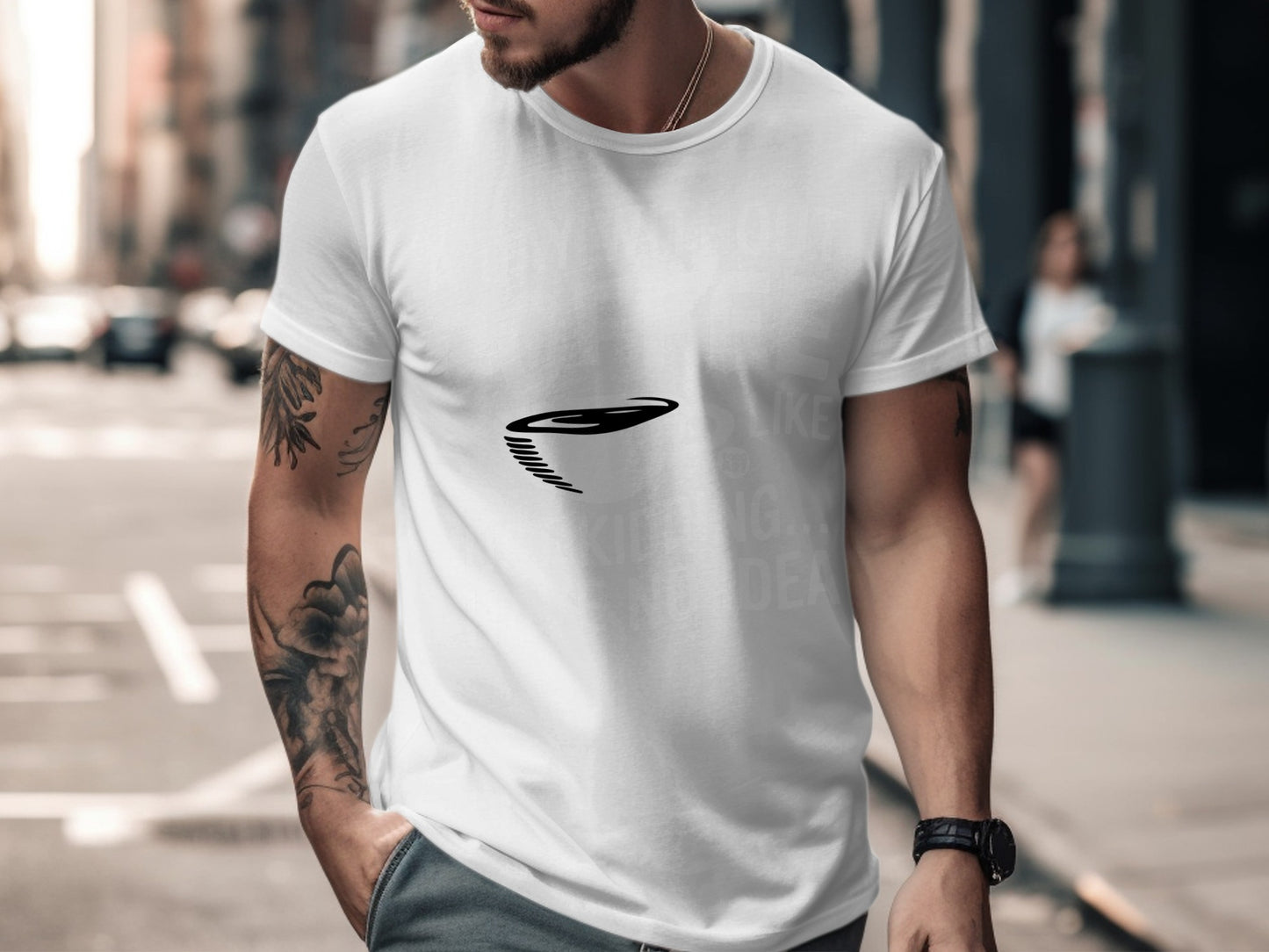 Minimalist Tornado Design White Casual T-Shirt