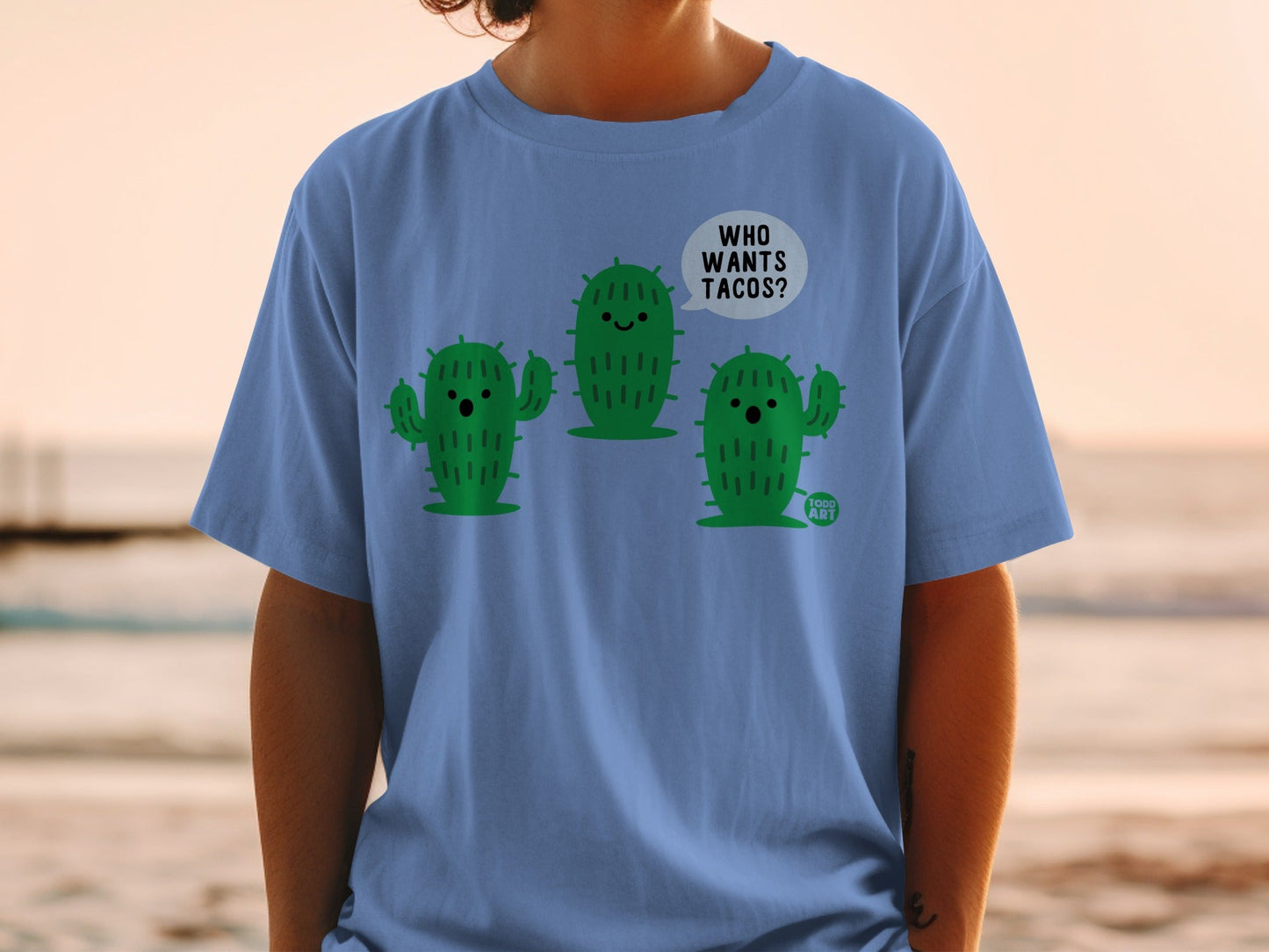 Cactus Graphic Shirt with Who Wants Tacos Print