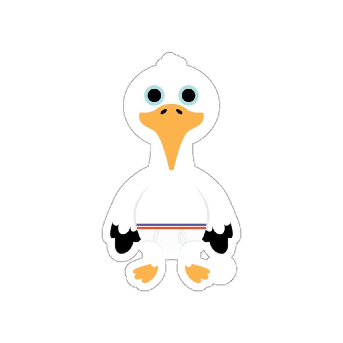 Cute Cartoon Duck Character with Orange Beak Sticker