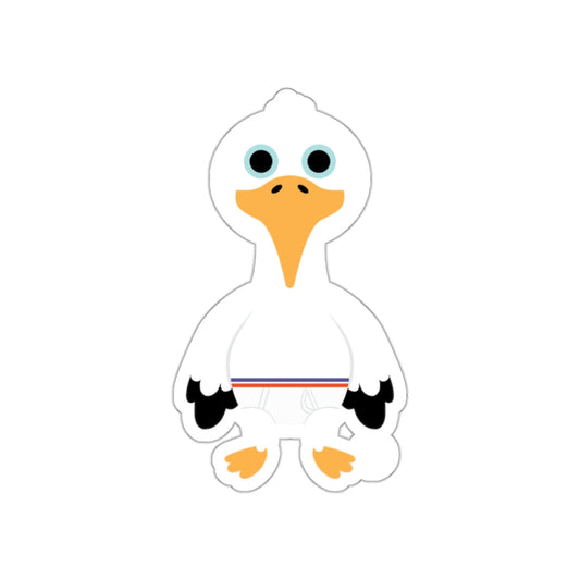 Cute Cartoon Duck Character with Orange Beak Sticker