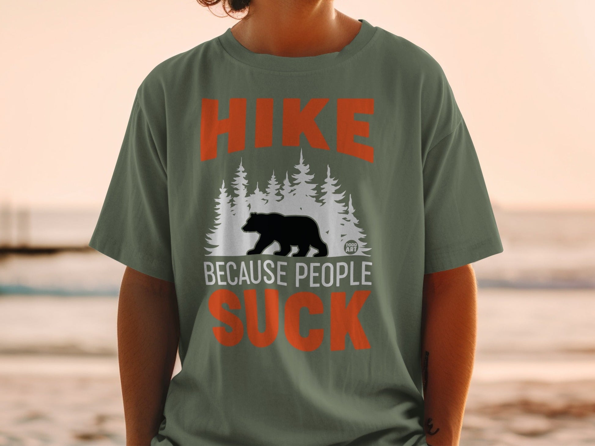 Hike Because People Suck Bear Nature Funny T-shirt