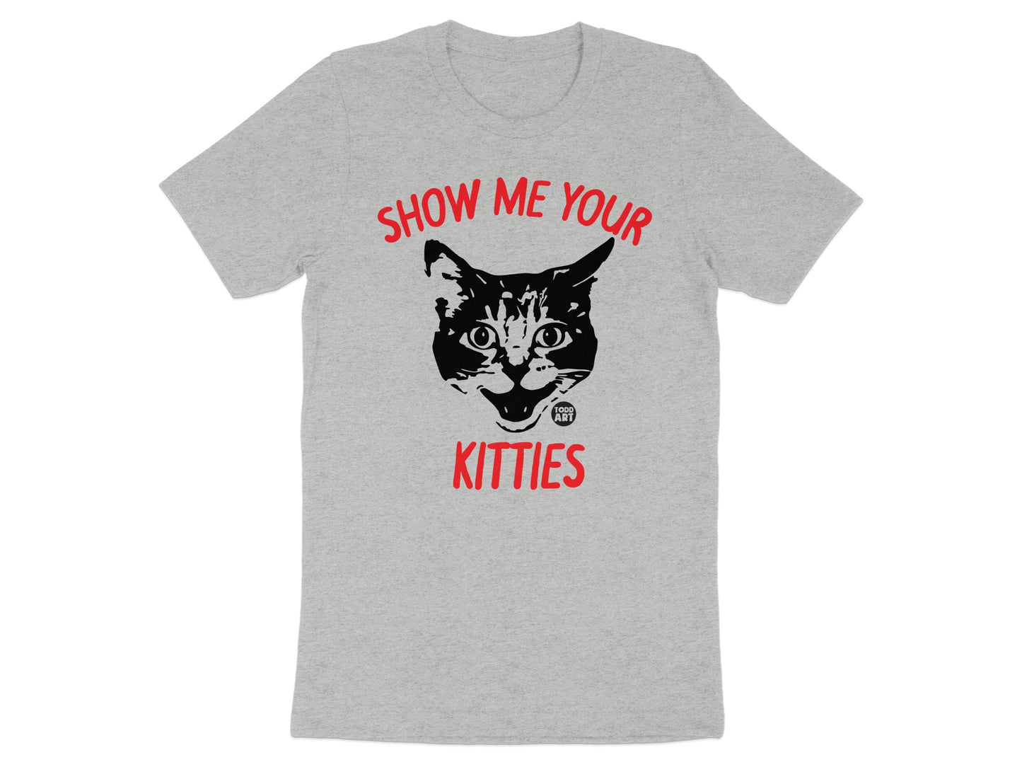 Show Me Your Kitties Cat Face Graphic T-Shirt