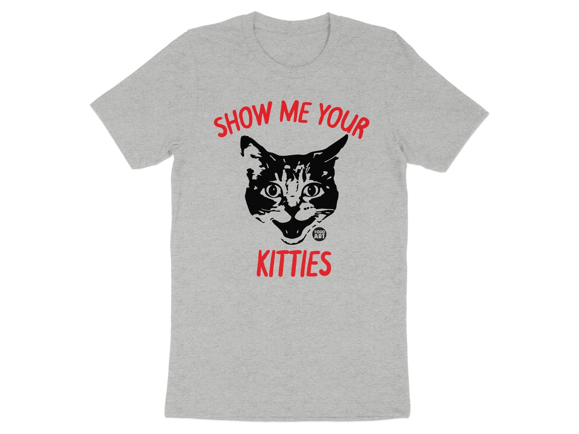 Show Me Your Kitties Cat Face Graphic T-Shirt